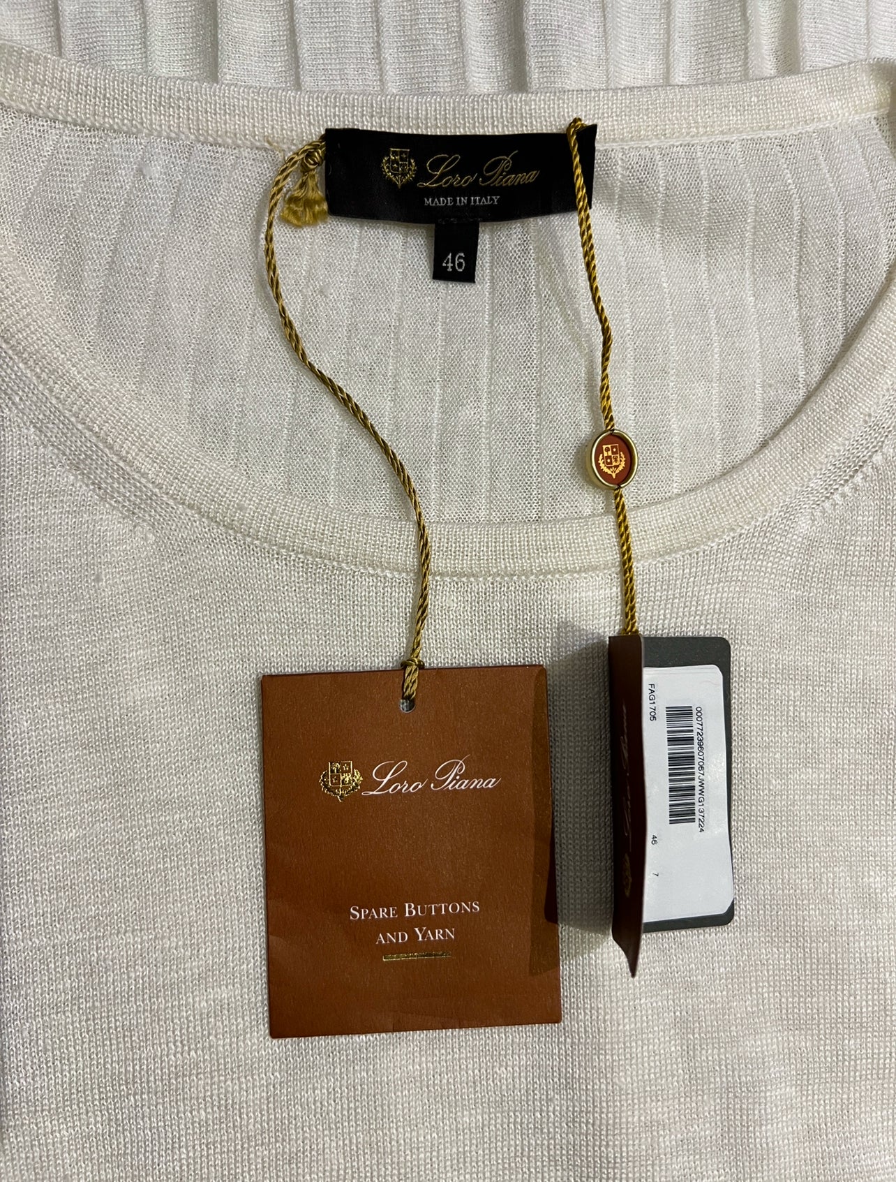 Loro Piana Cream Round Neck with Pleated Back Silk Knit Top IT 42 (UK 10) - Image 7