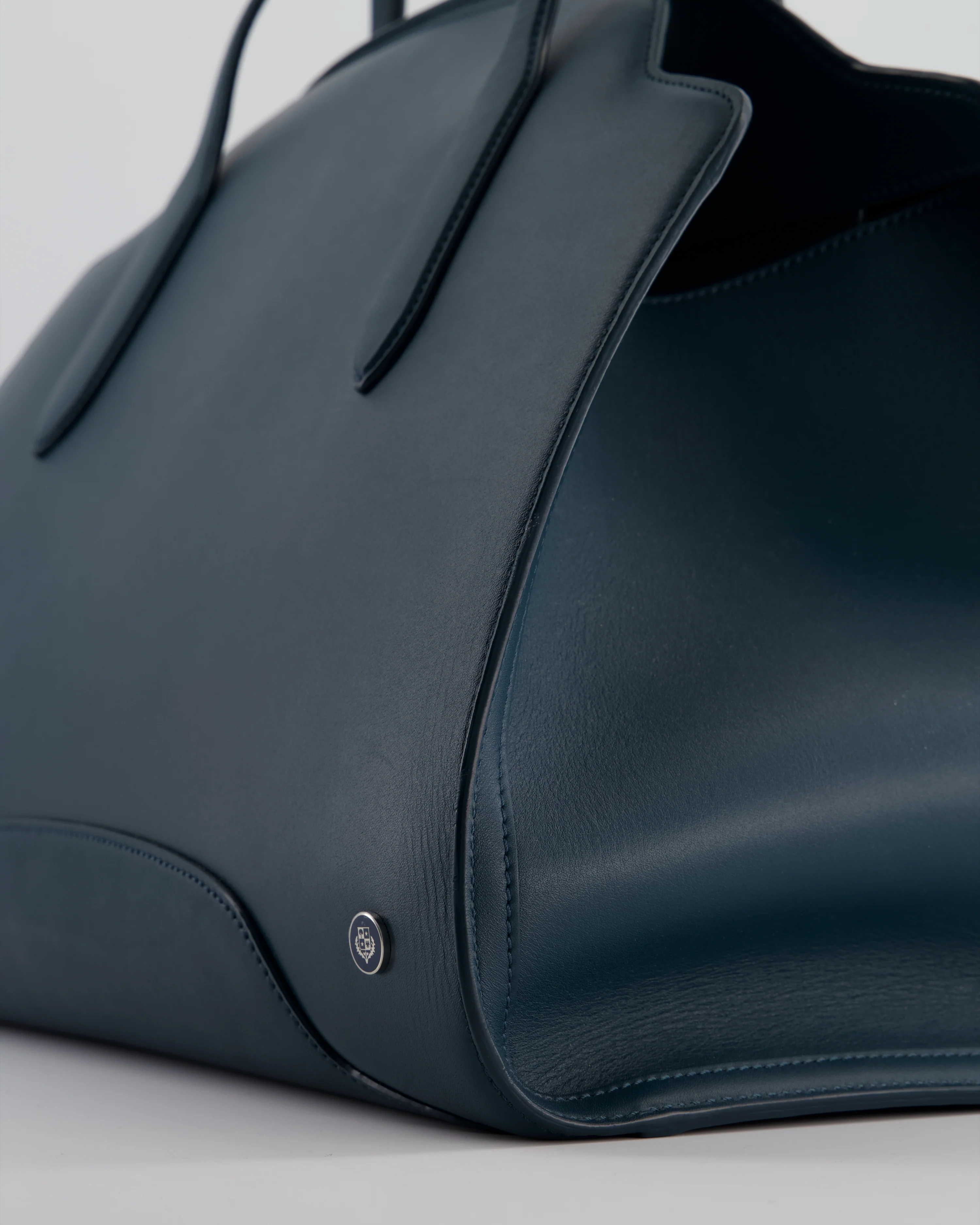 Loro Piana Dark Teal Large Sesia Leather Tote Bag - Image 11