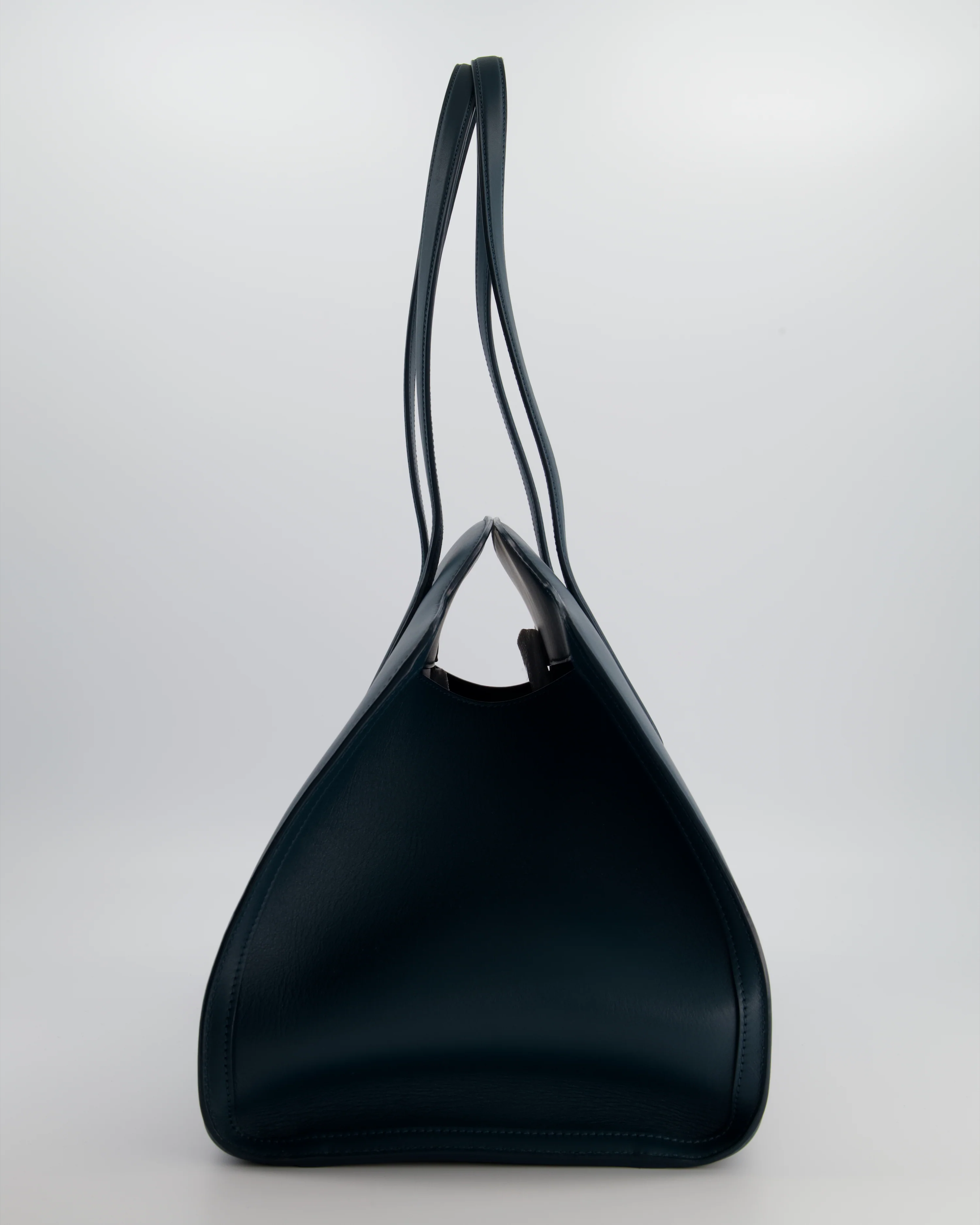 Loro Piana Dark Teal Large Sesia Leather Tote Bag - Image 4