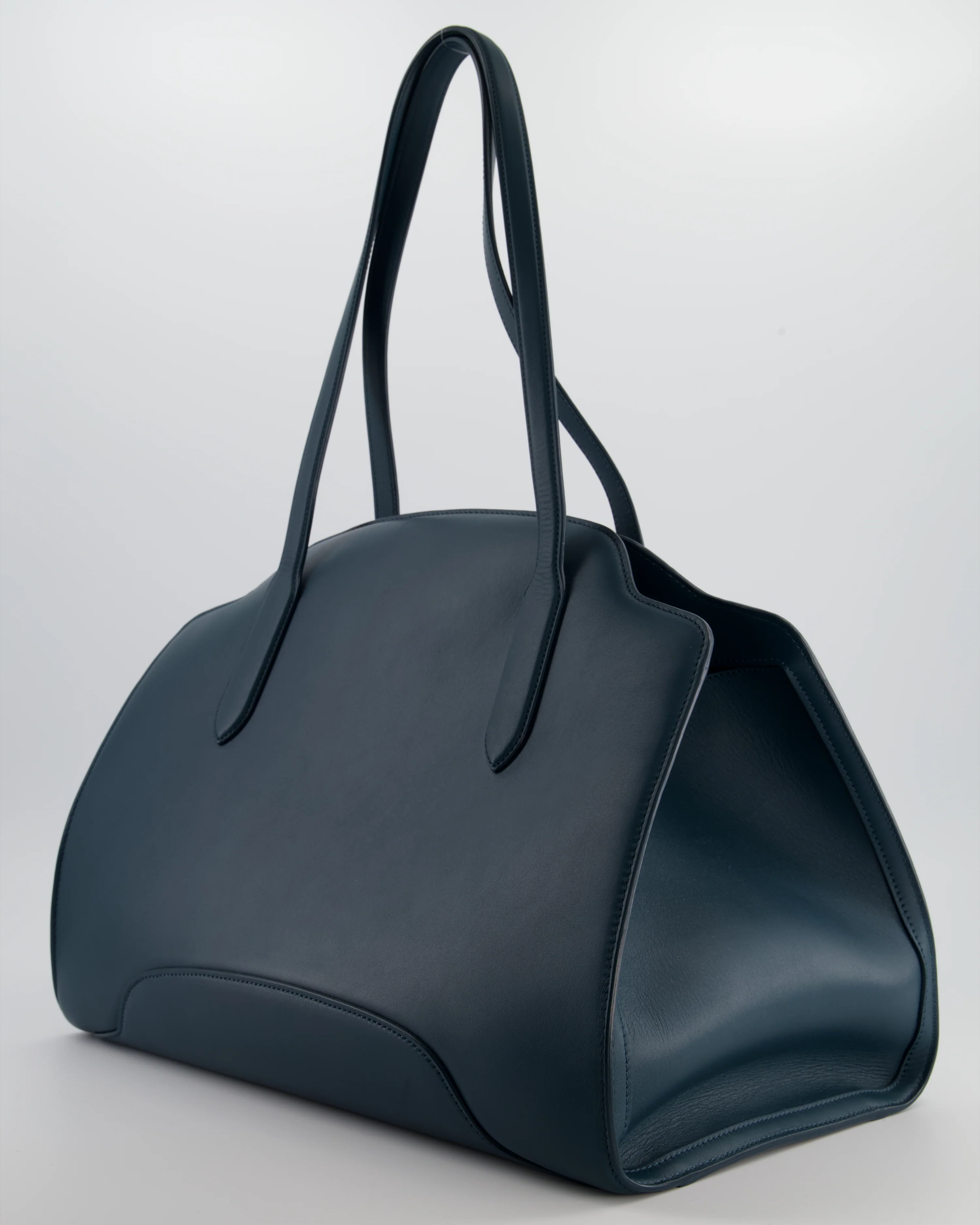 Loro Piana Dark Teal Large Sesia Leather Tote Bag - Image 5
