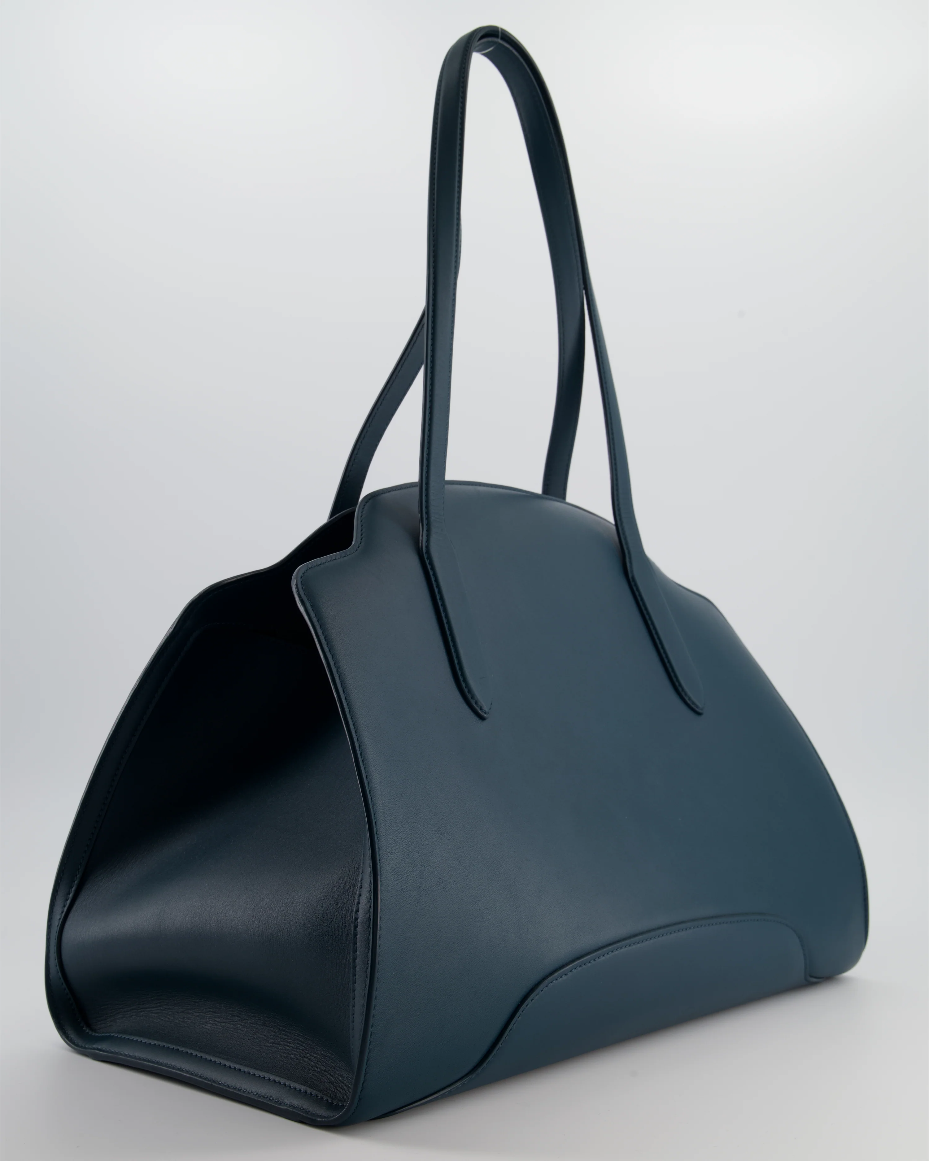 Loro Piana Dark Teal Large Sesia Leather Tote Bag - Image 7