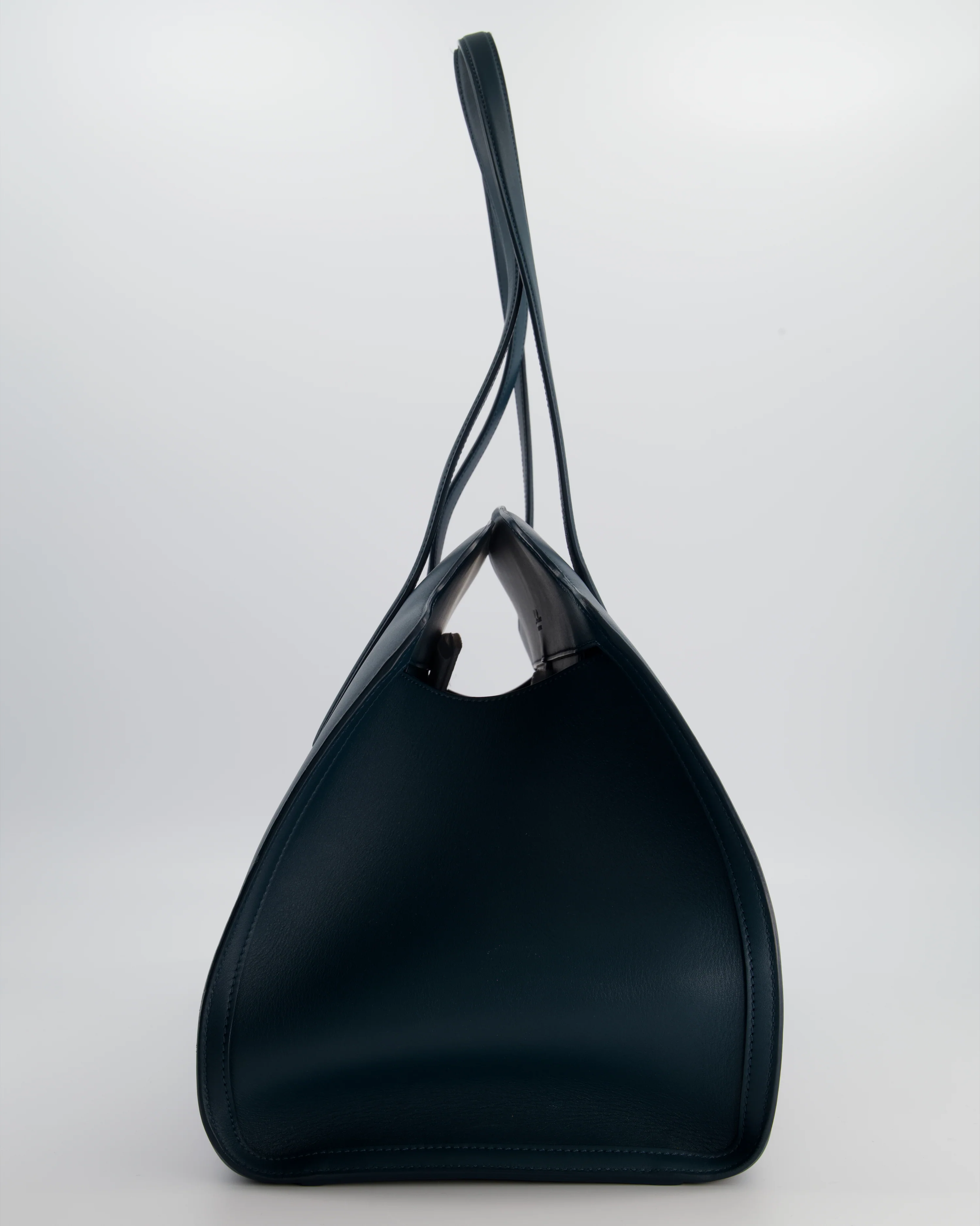 Loro Piana Dark Teal Large Sesia Leather Tote Bag - Image 8