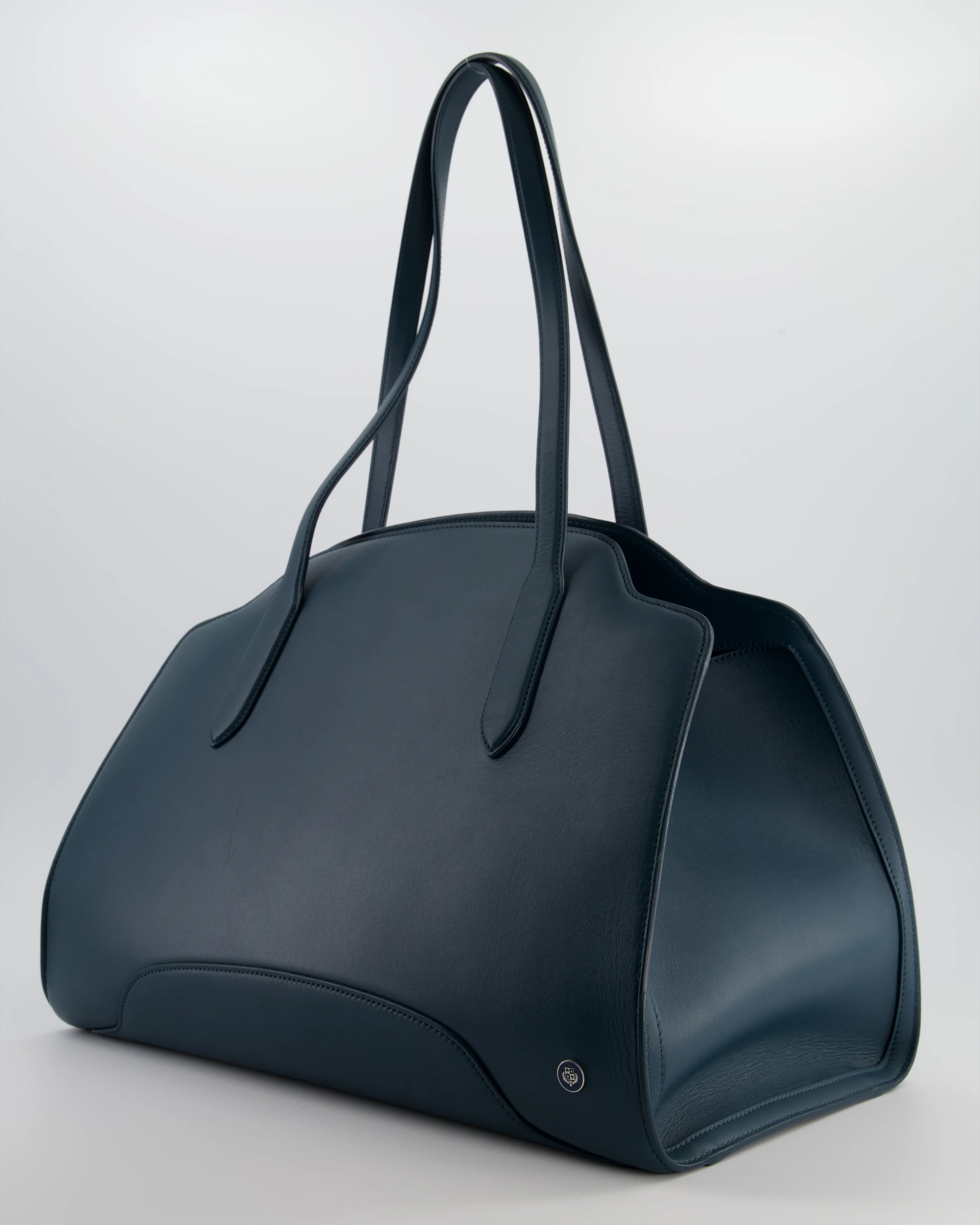Loro Piana Dark Teal Large Sesia Leather Tote Bag - Image 9