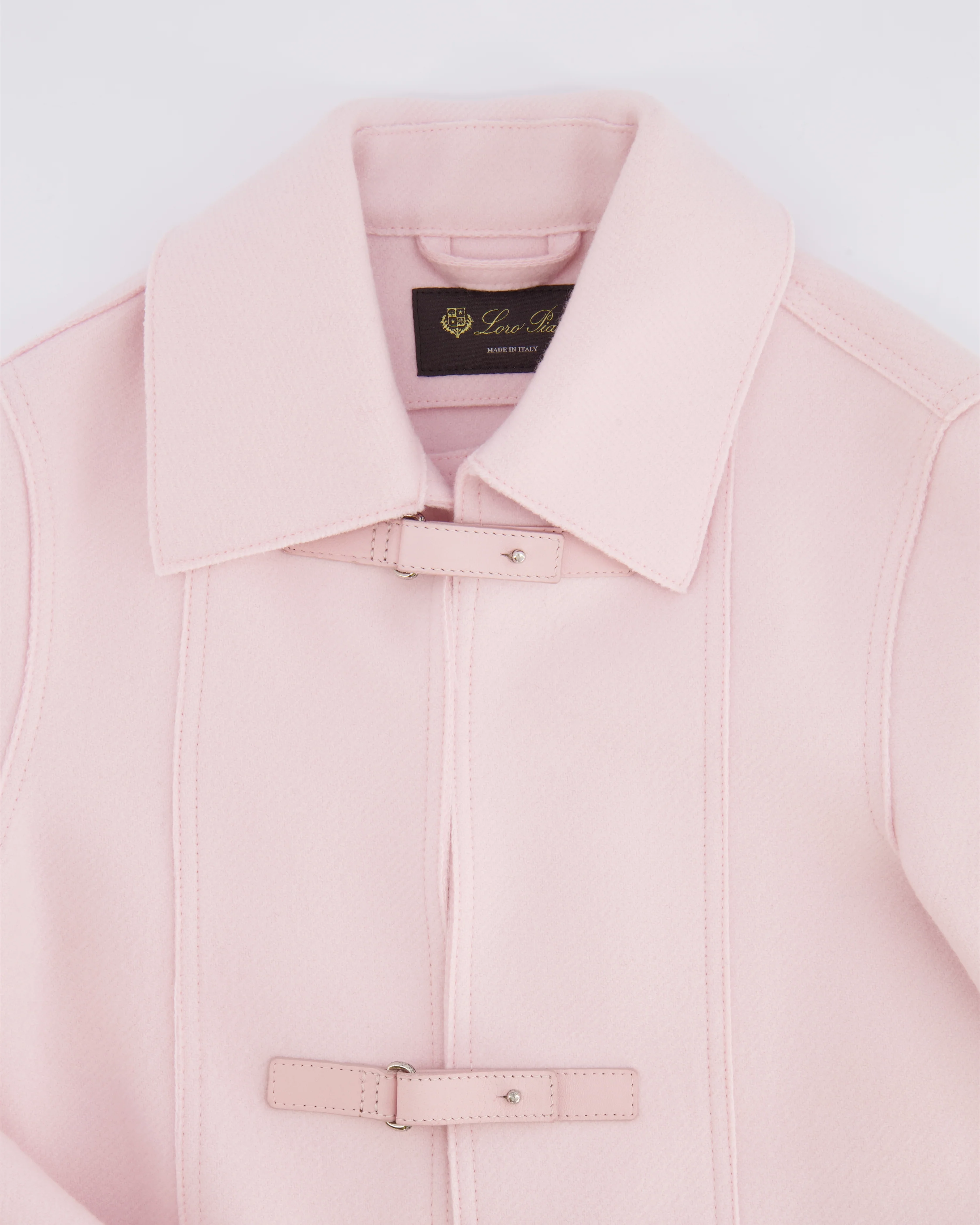Loro Piana Kids Baby Pink Cashmere Jacket with Lambskin Leather Front Strap Details Size 6 years RRP £2,500 - Image 3
