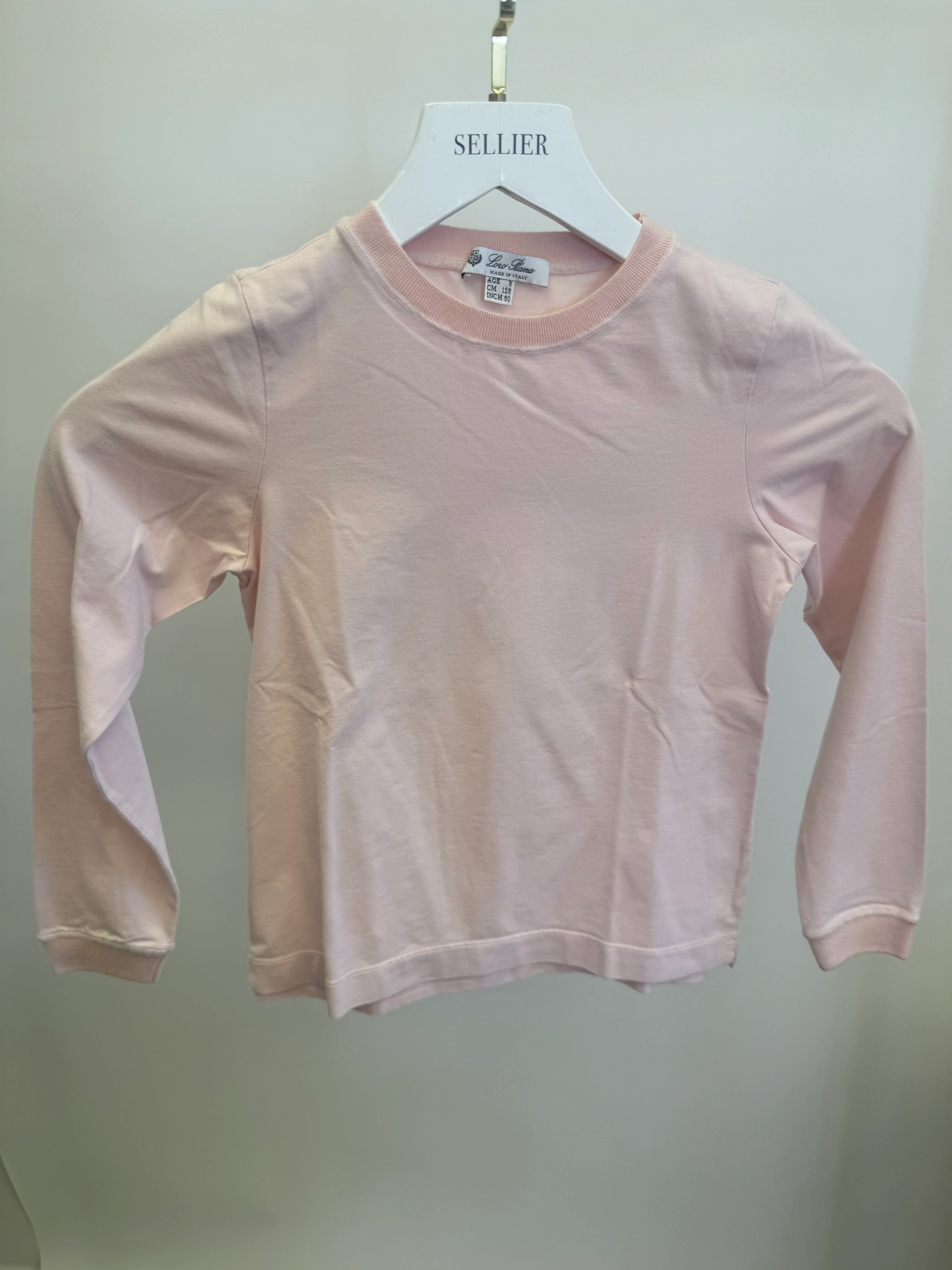 Loro Piana Kids Light Pink Long-Sleeve T-Shirt Size 8 years RRP £265 - Image 3