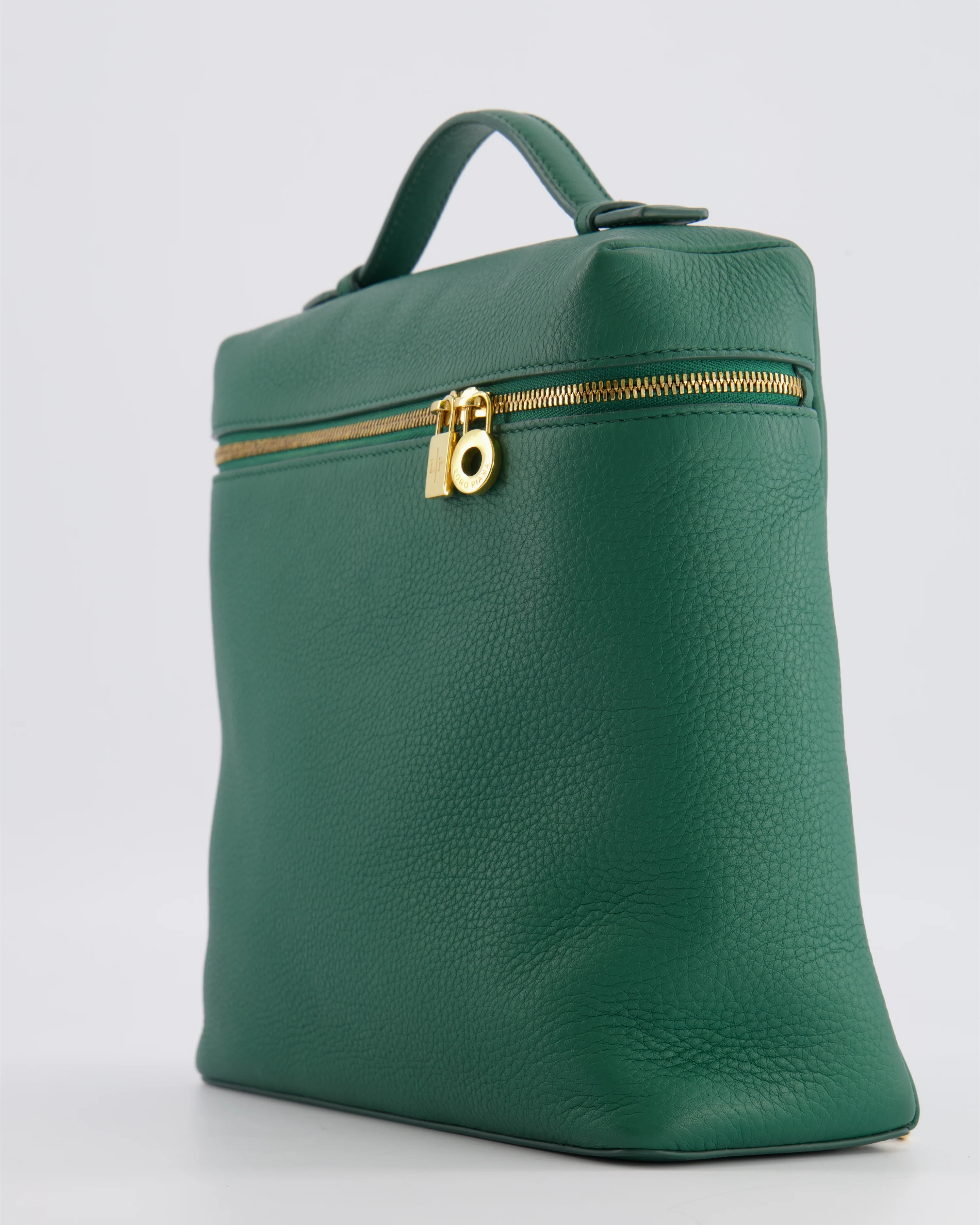 Loro Piana L23.5 Extra Pocket Backpack in Forest Green Grained Calfskin Leather with Gold Hardware RRP £2,900 - Image 14