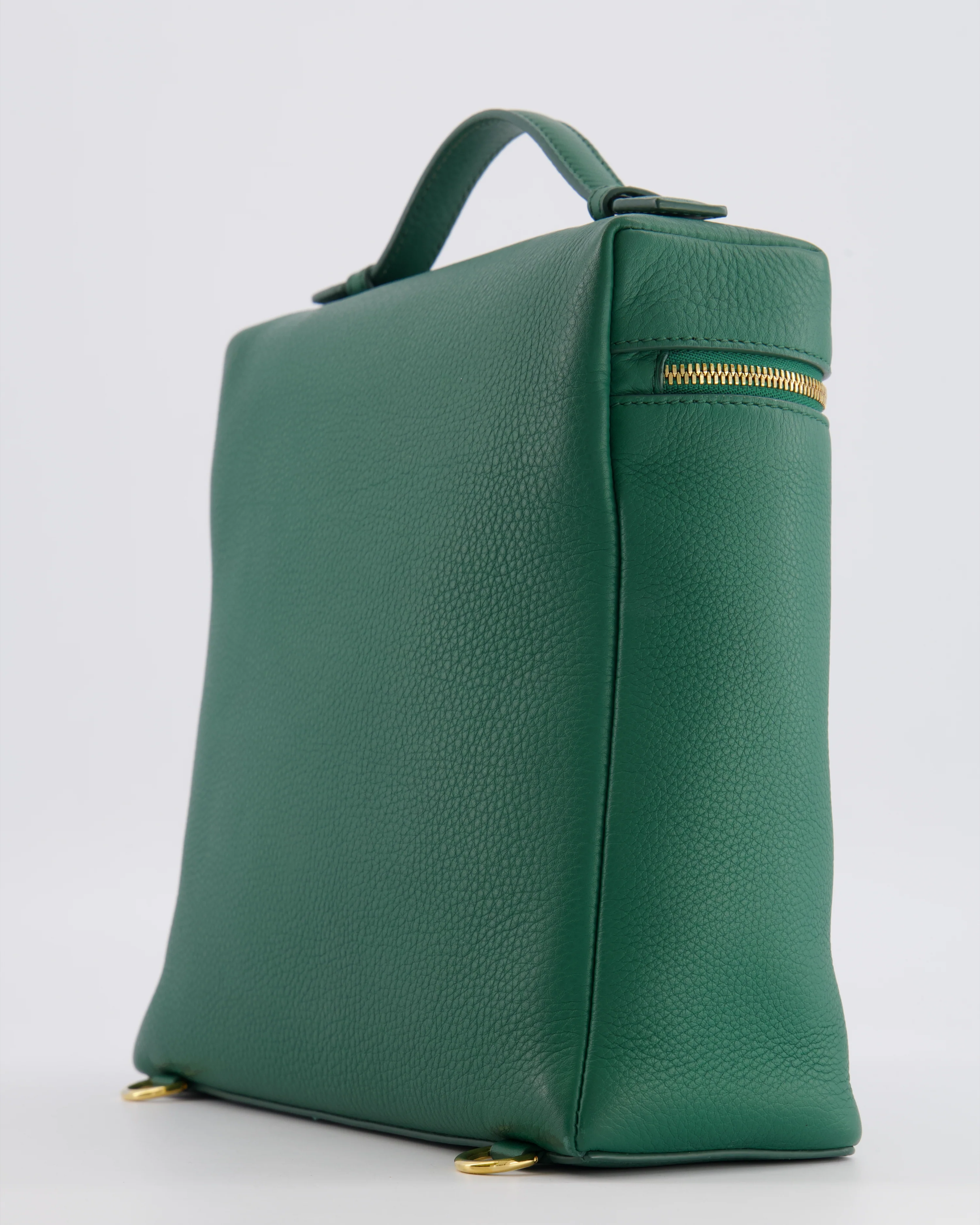 Loro Piana L23.5 Extra Pocket Backpack in Forest Green Grained Calfskin Leather with Gold Hardware RRP £2,900 - Image 15
