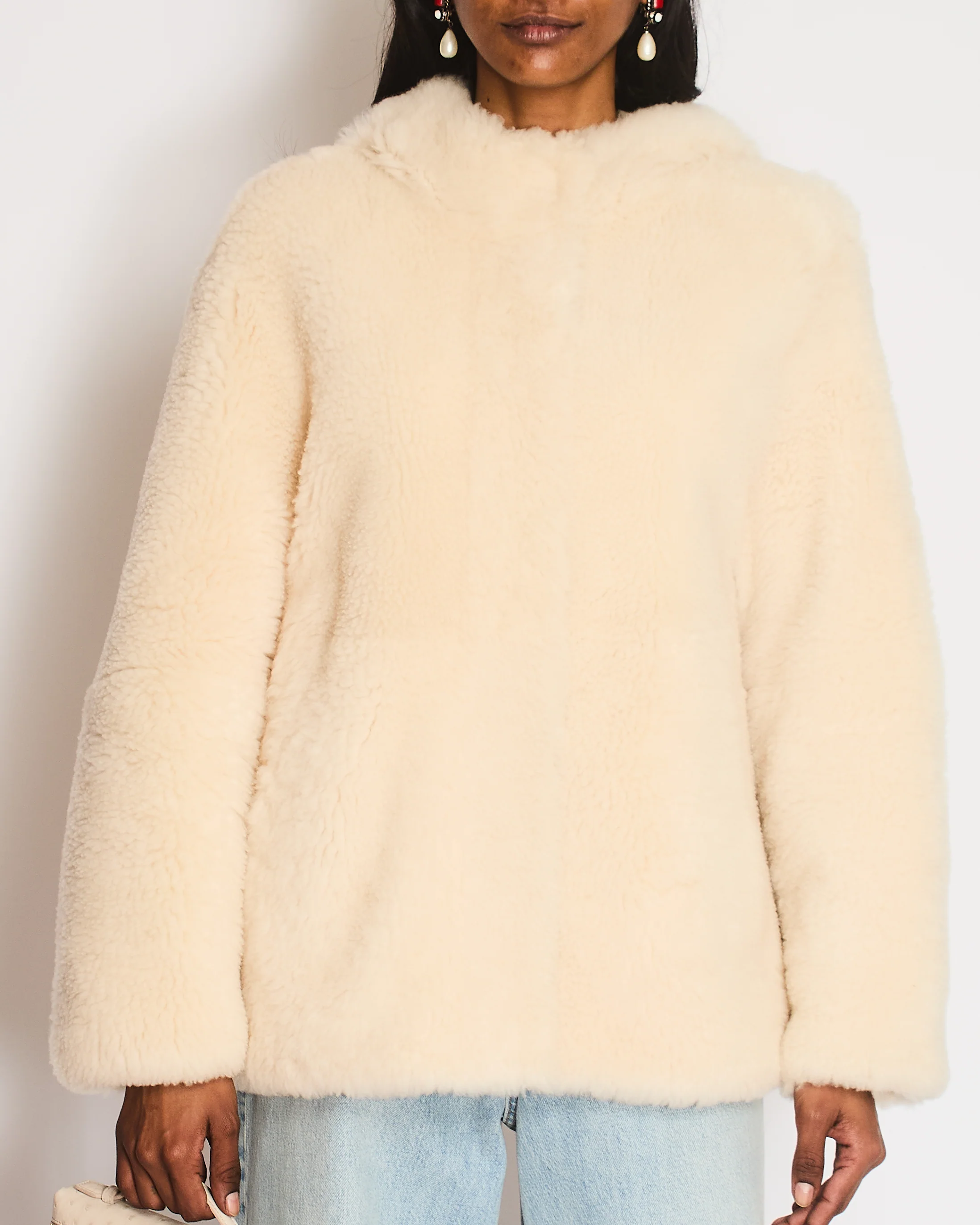 Loro Piana Light Beige Shearling and Lambskin Reversible Jacket IT 38 (UK 6) - Image 6