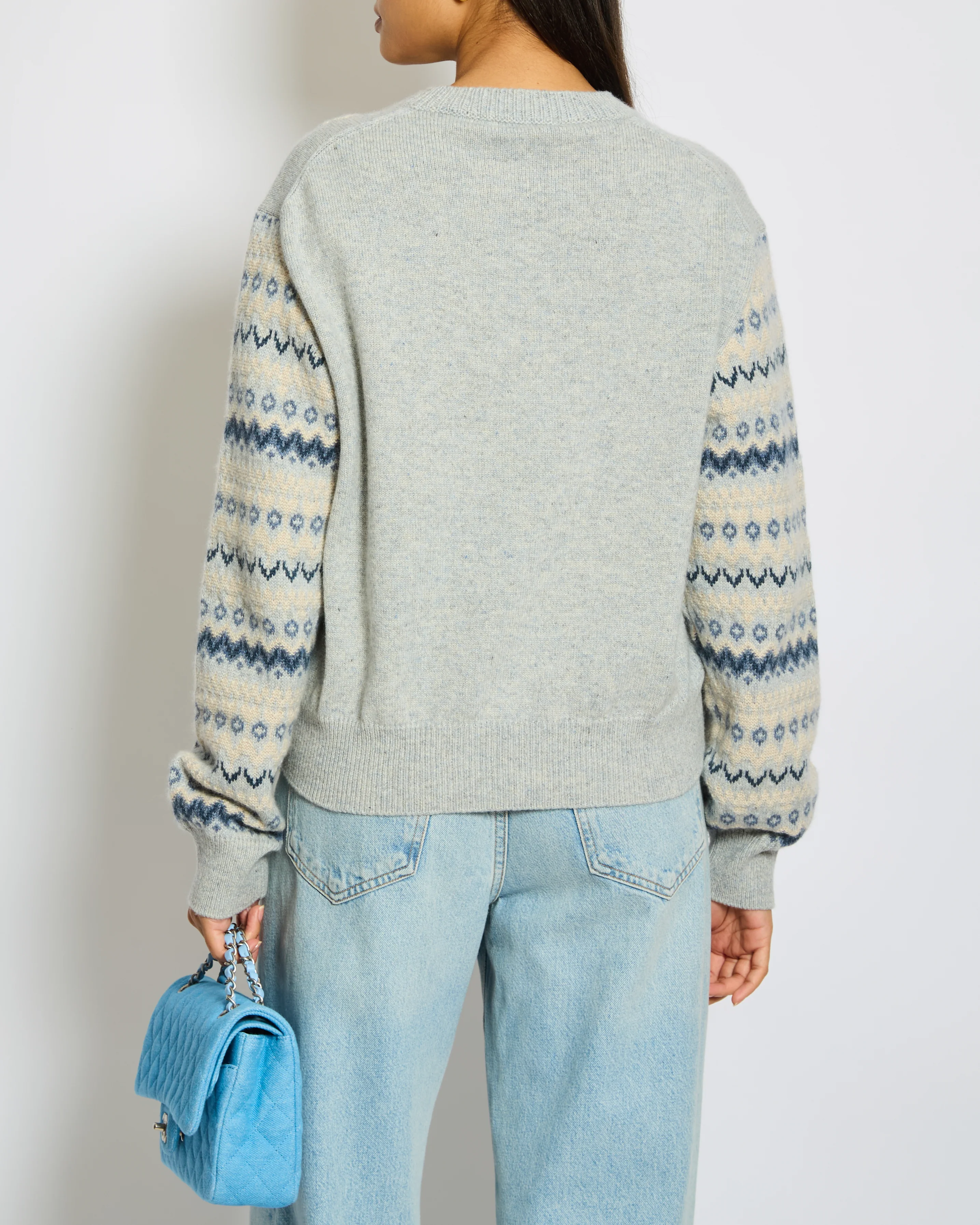 Loro Piana Light Blue Alpe Pile Crew Neck Cashmere Jumper Size M (UK 10) - Image 3