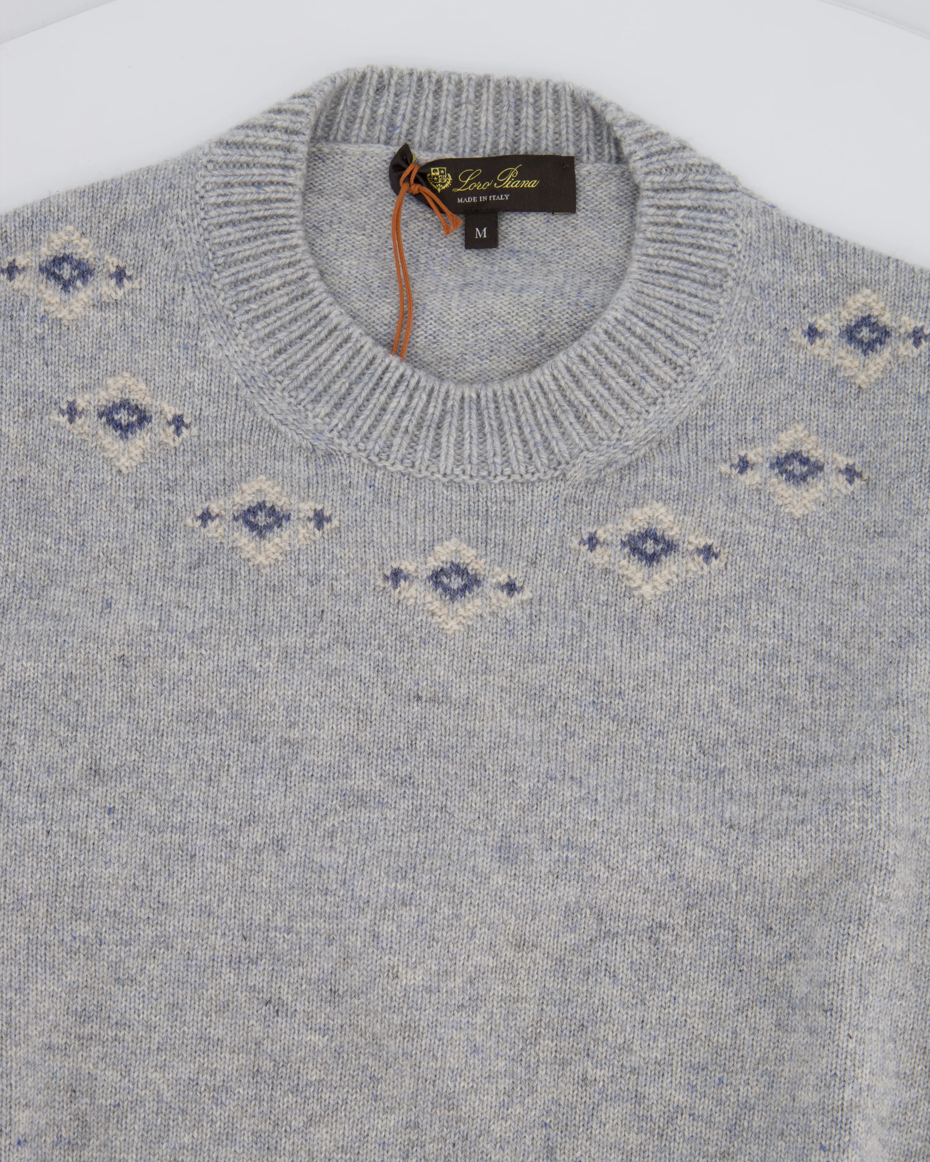 Loro Piana Light Blue Alpe Pile Crew Neck Cashmere Jumper Size M (UK 10) - Image 6