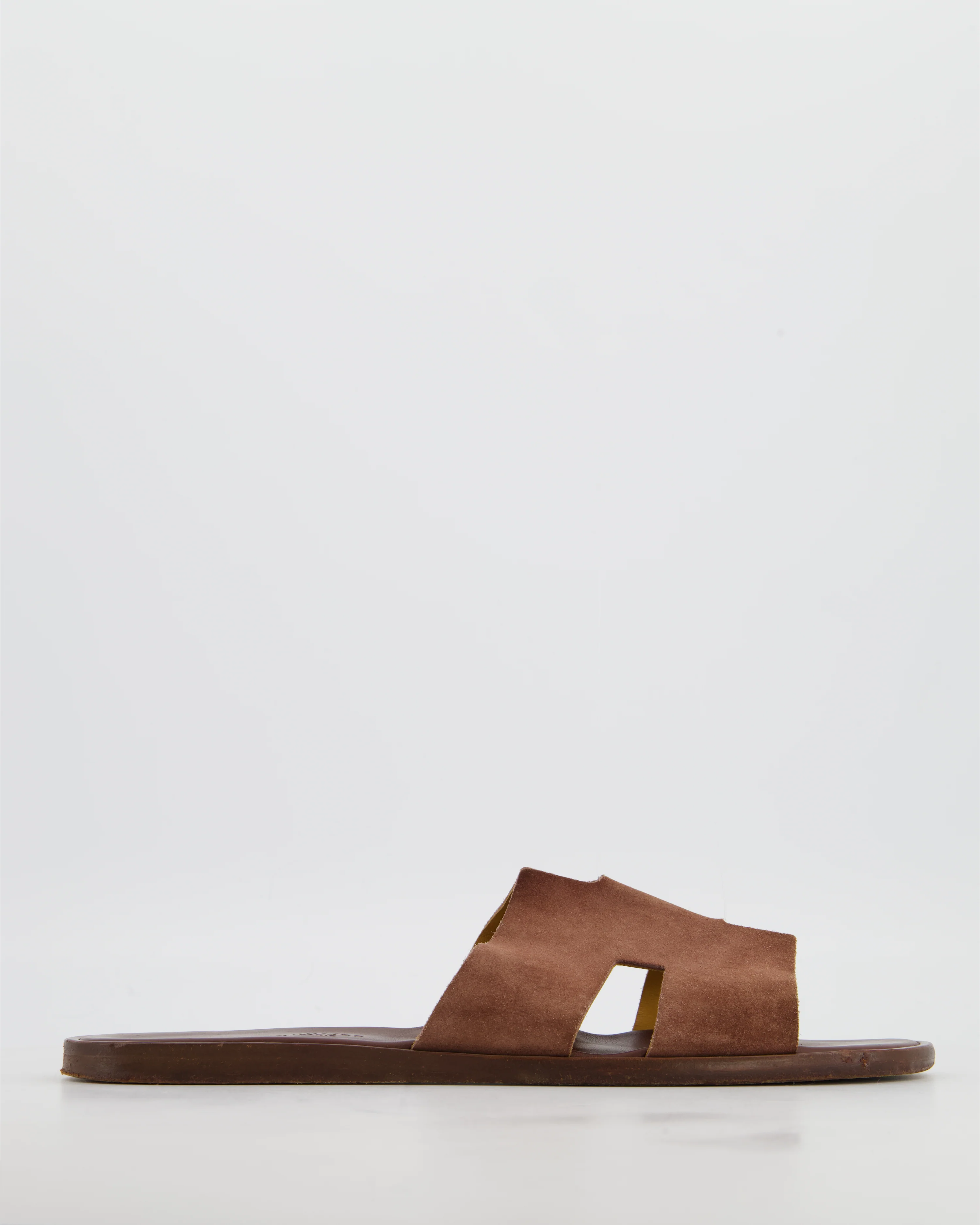 Hermès Menswear Brown Suede Izmir Sandals Size EU 45