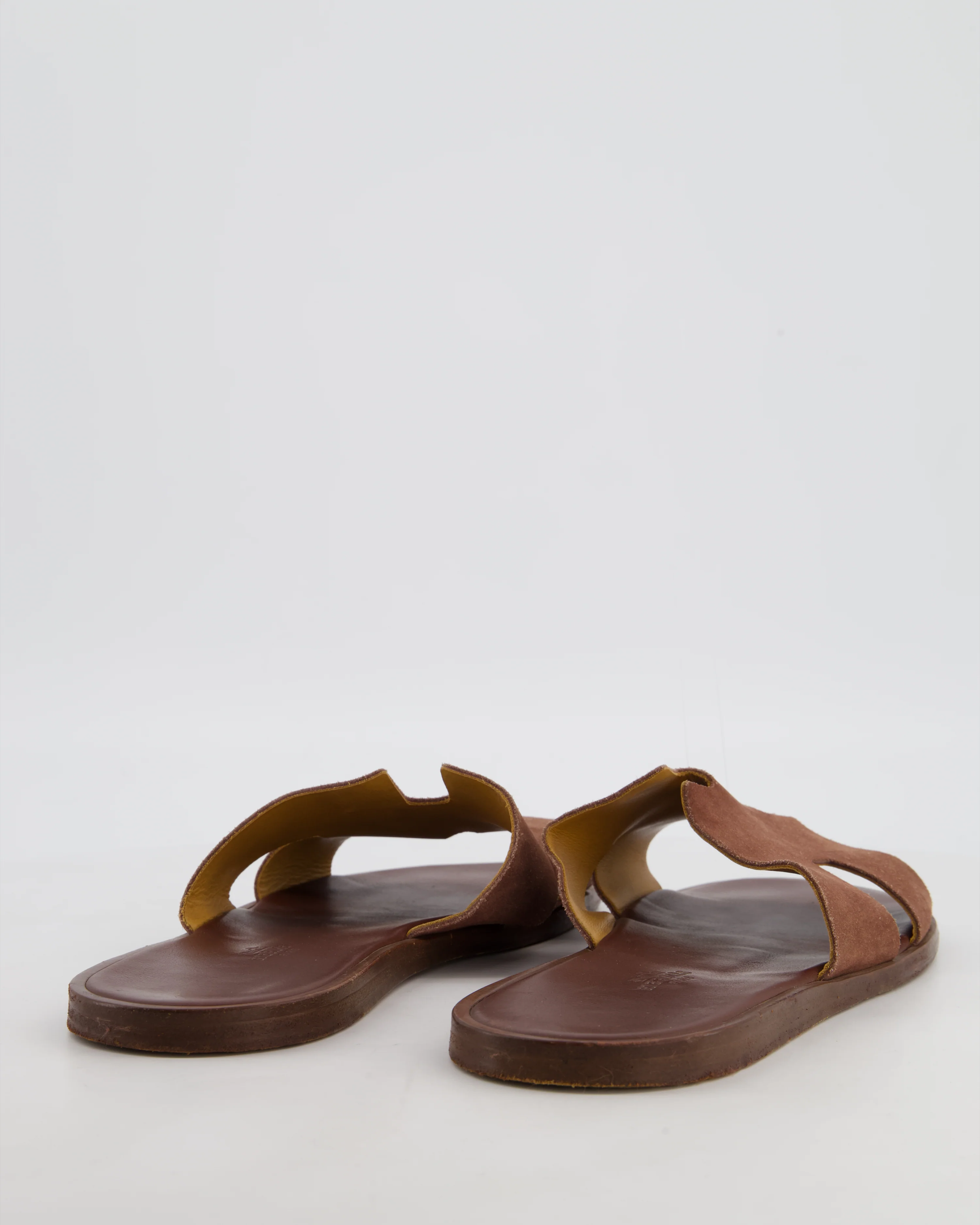 Hermès Menswear Brown Suede Izmir Sandals Size EU 45 - Image 3