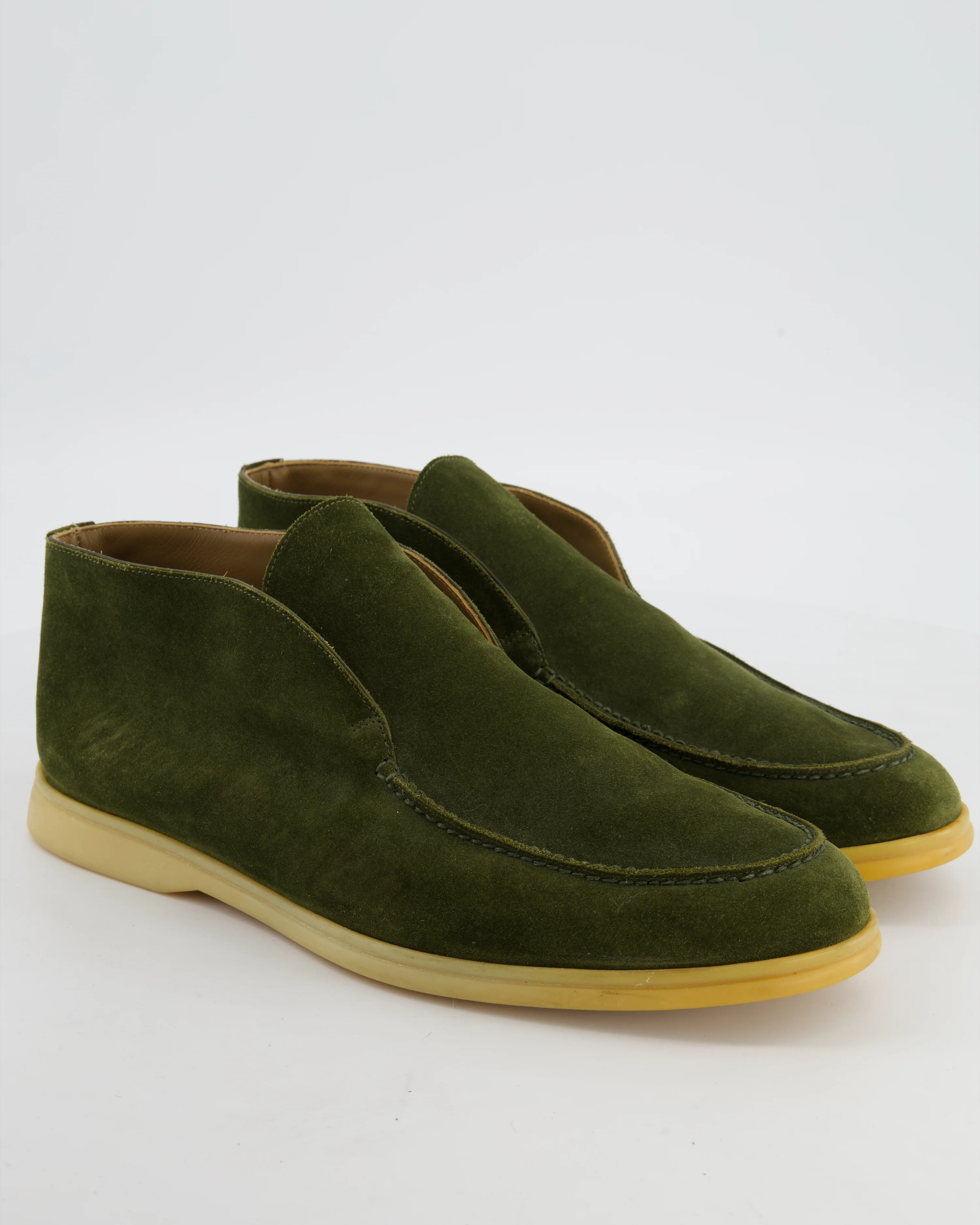 Loro Piana Menswear Open Walk in Khaki Suede Size EU 46 - Image 2