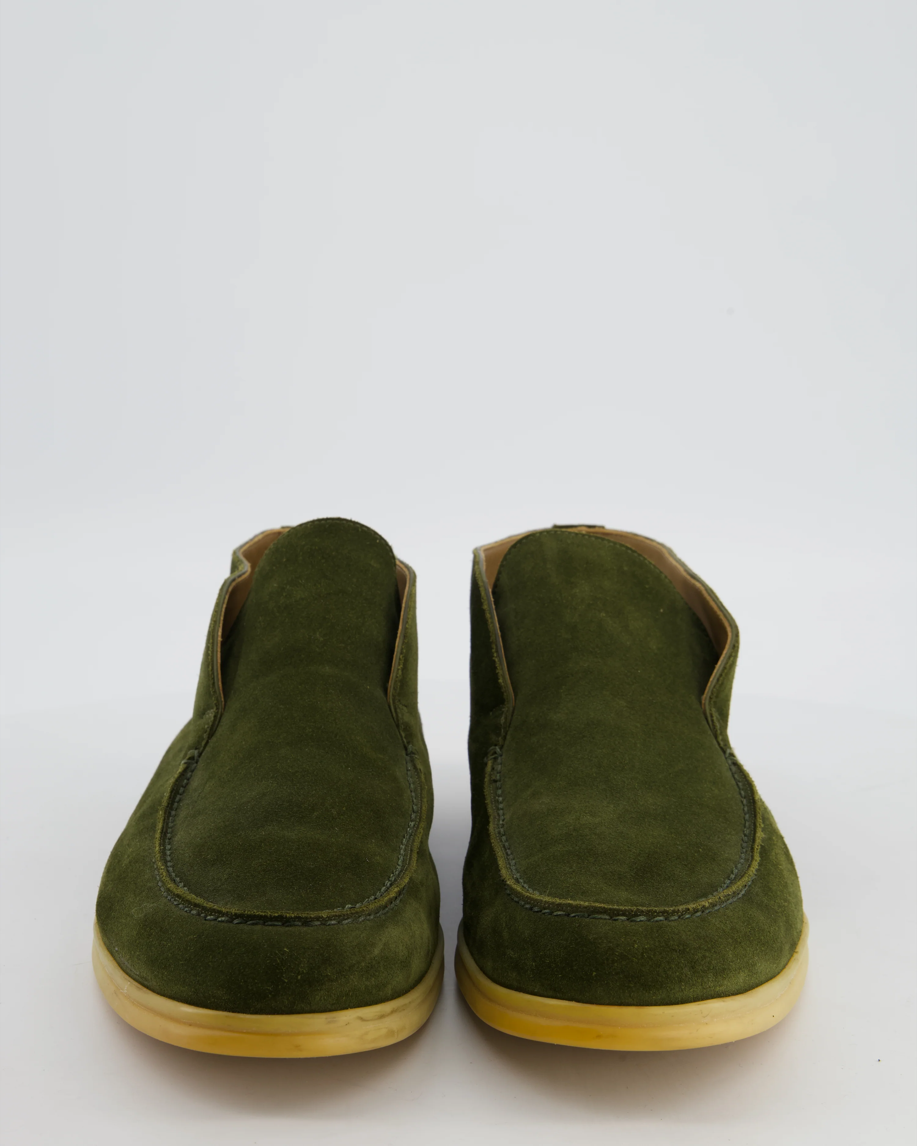 Loro Piana Menswear Open Walk in Khaki Suede Size EU 46 - Image 3
