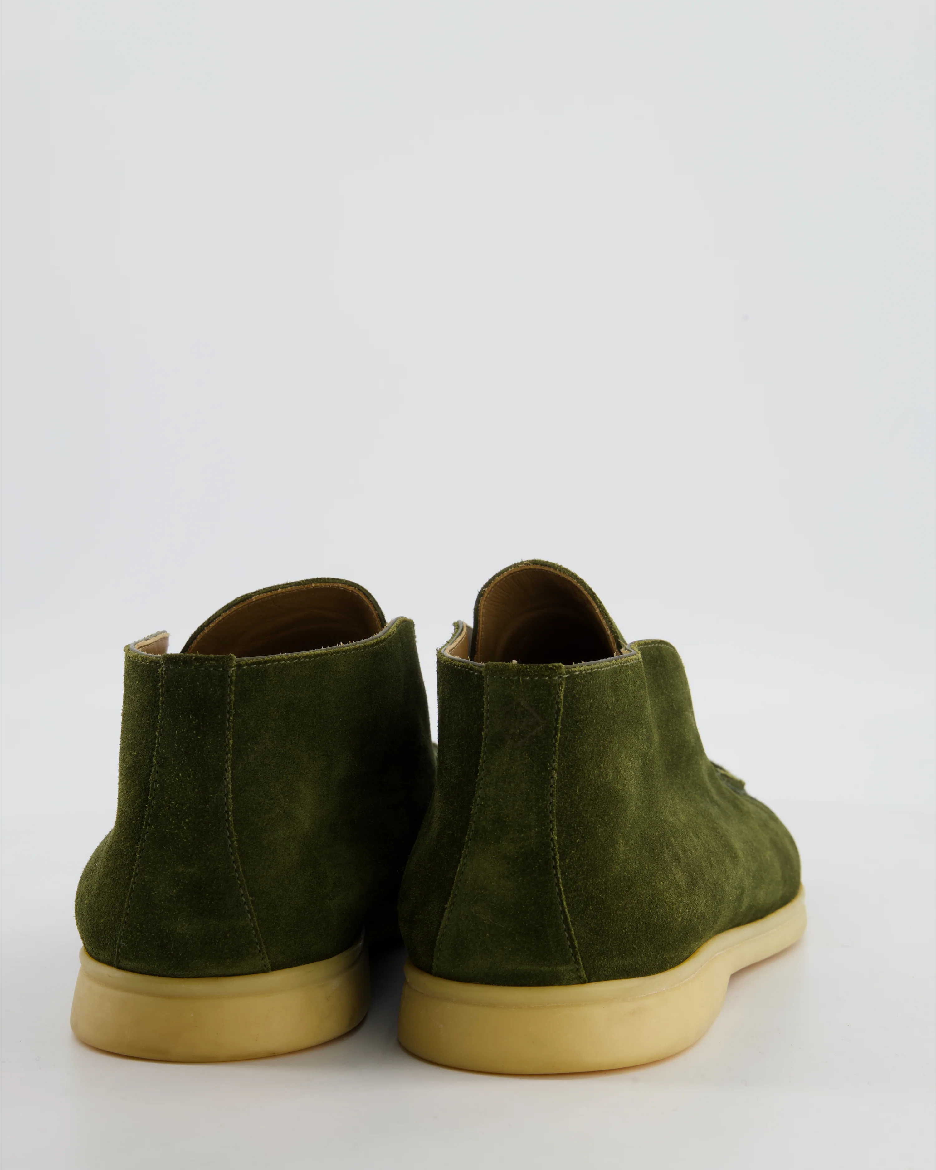 Loro Piana Menswear Open Walk in Khaki Suede Size EU 46 - Image 4