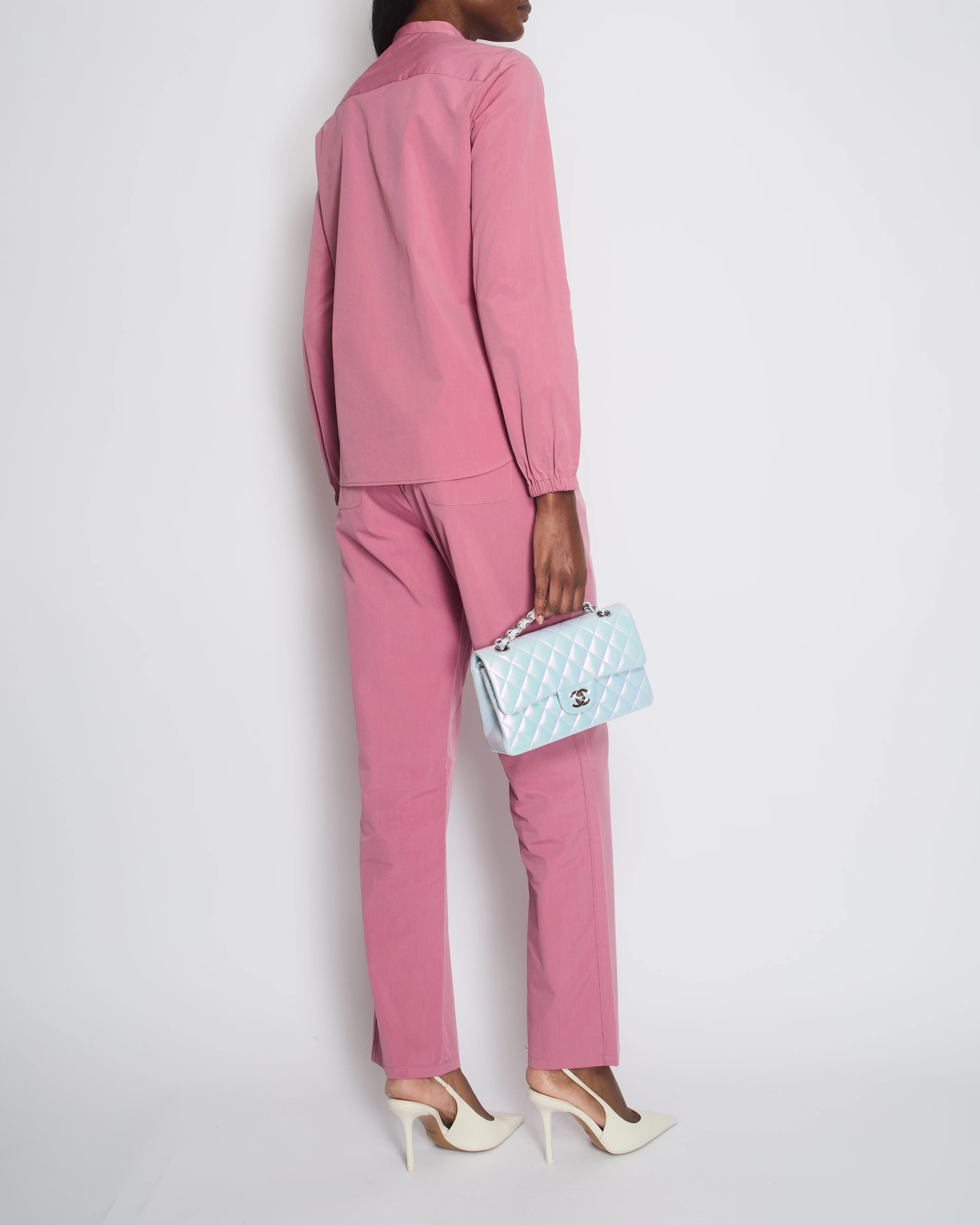 Loro Piana Pink Cotton Shirt with Matching Trouser Set Size IT 42/44 (UK 10/12) - Image 2