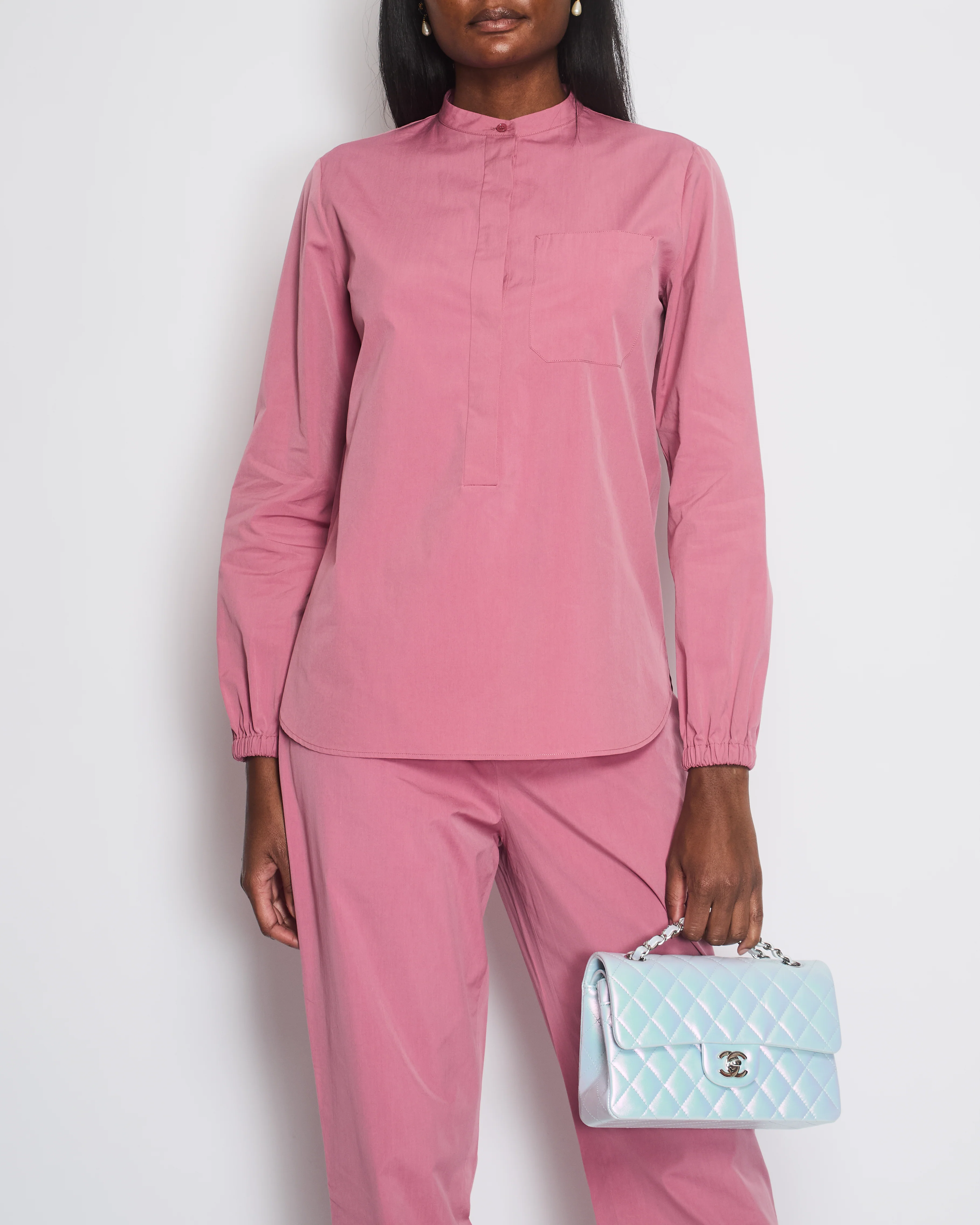 Loro Piana Pink Cotton Shirt with Matching Trouser Set Size IT 42/44 (UK 10/12) - Image 3