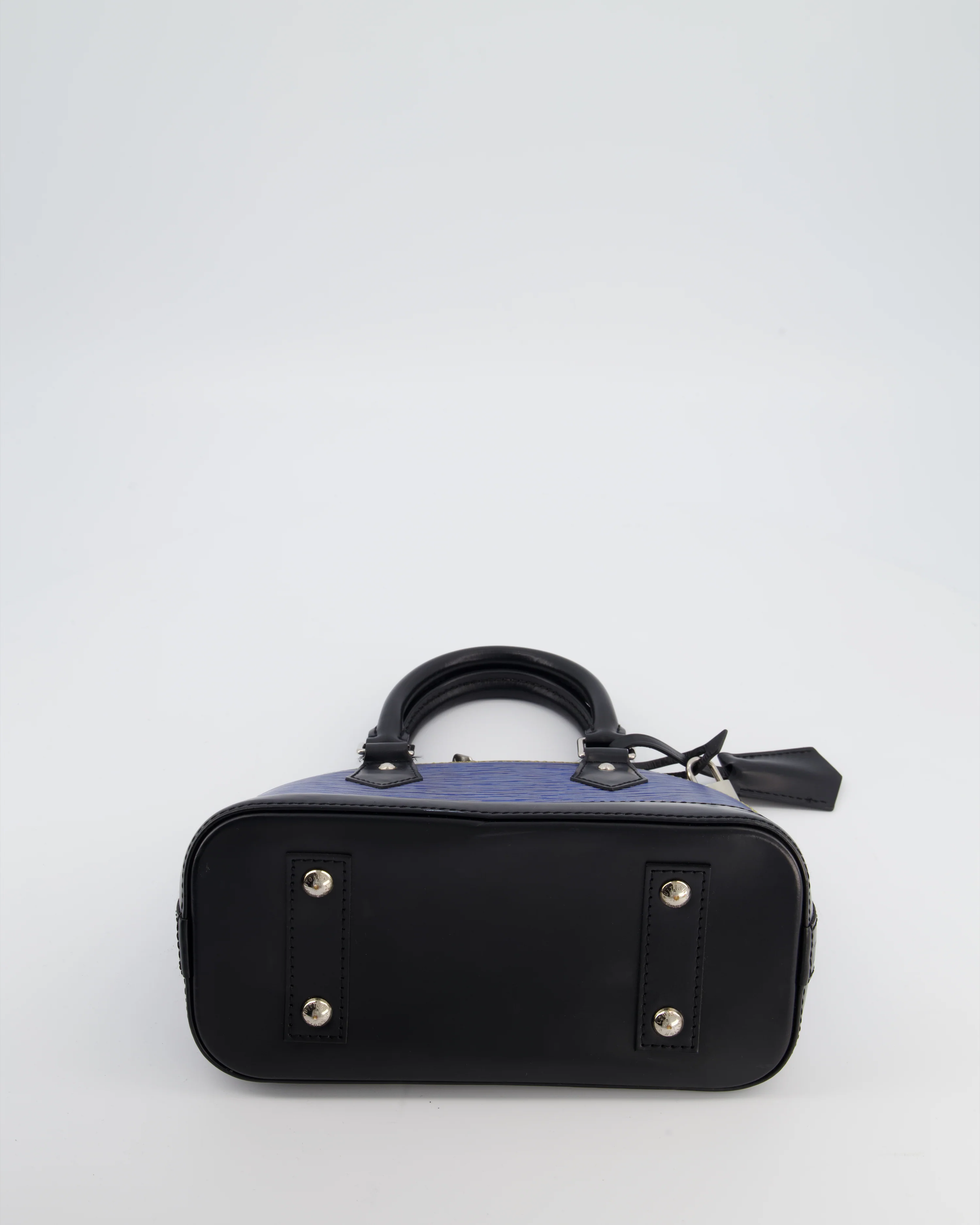 Louis Vuitton Alma BB Bag in Blue & Black Cowhide Leather with Silver Hardware - Image 18
