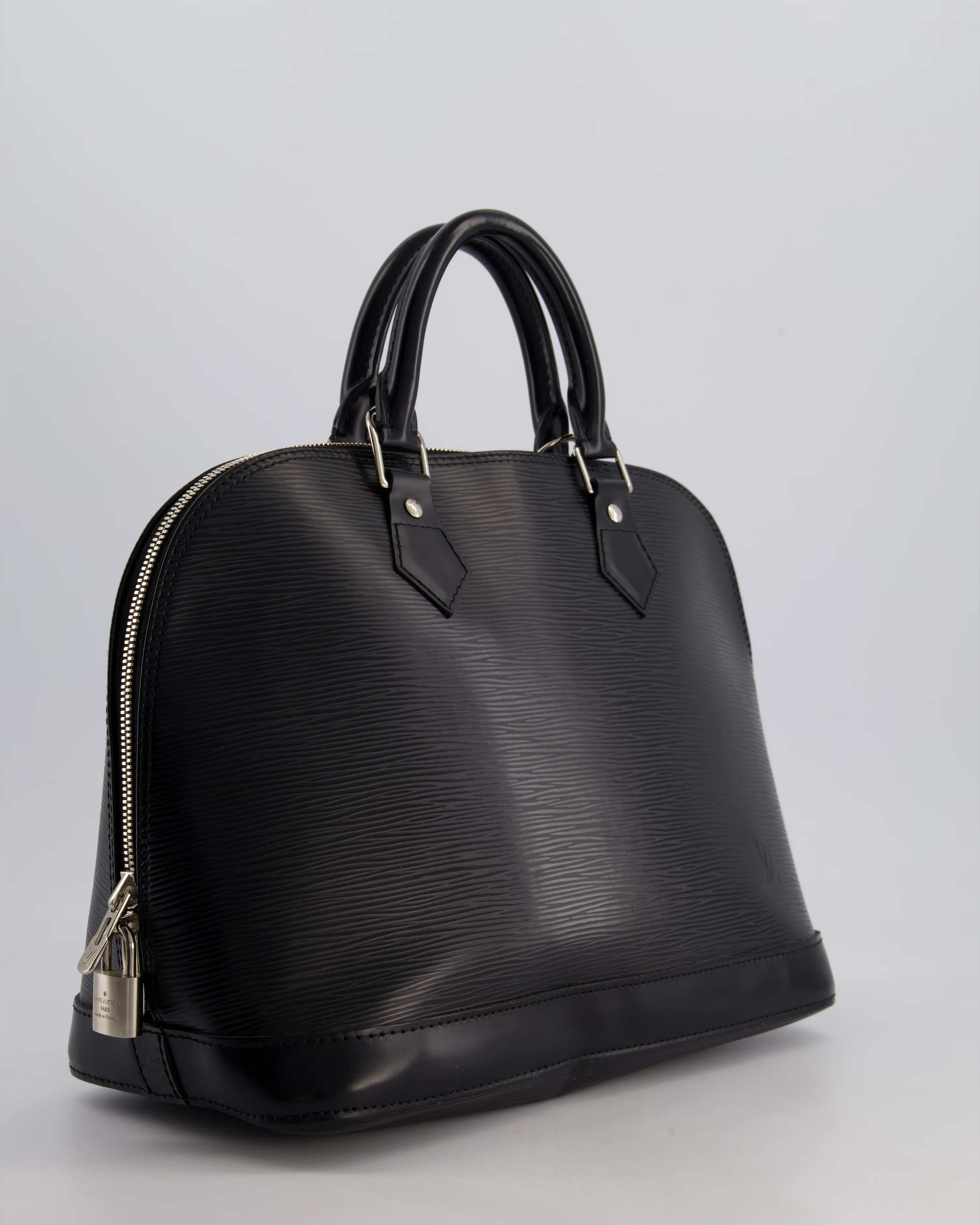Louis Vuitton Alma PM Bag in Black Epi Leather with Silver Hardware - Image 4