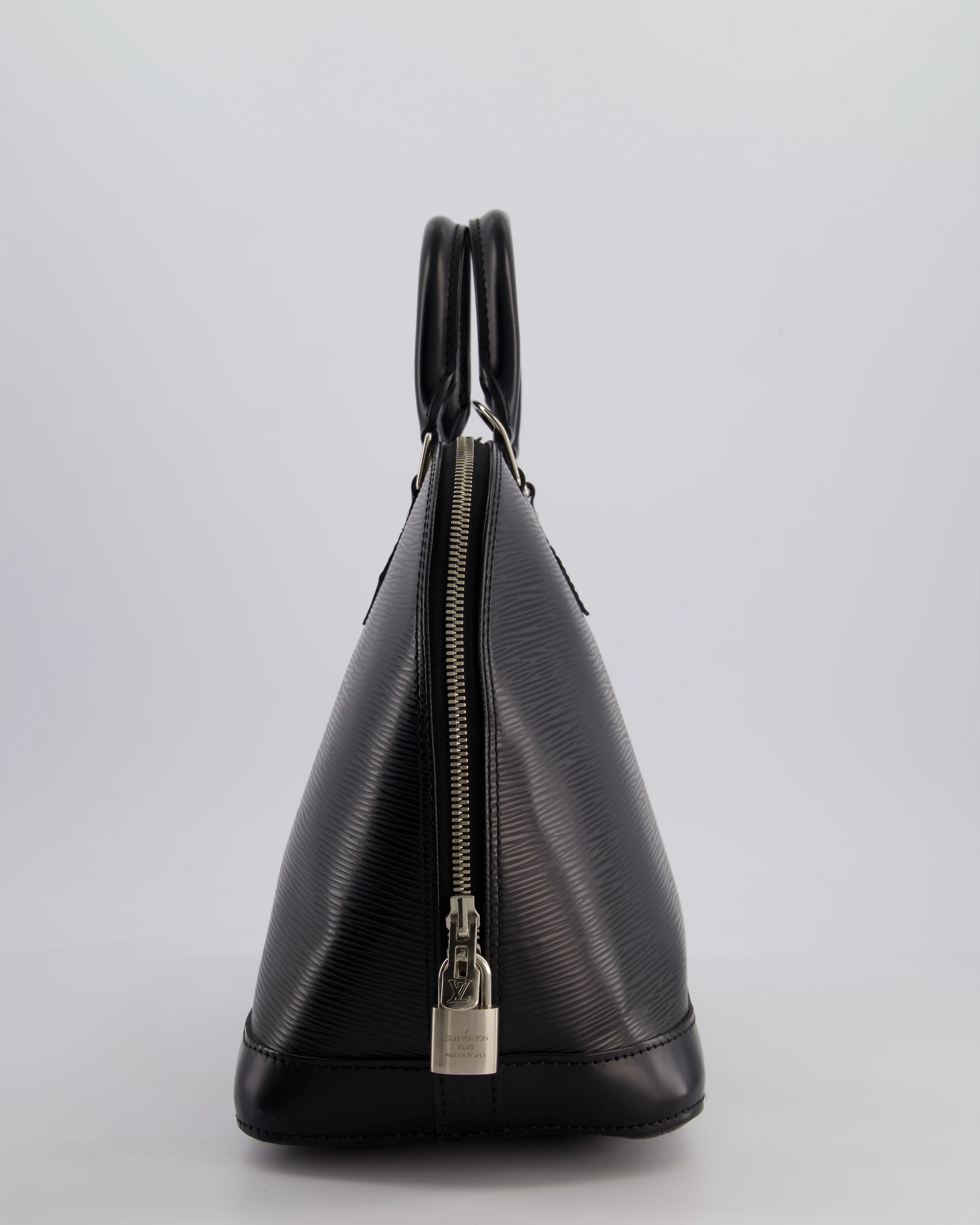 Louis Vuitton Alma PM Bag in Black Epi Leather with Silver Hardware - Image 5