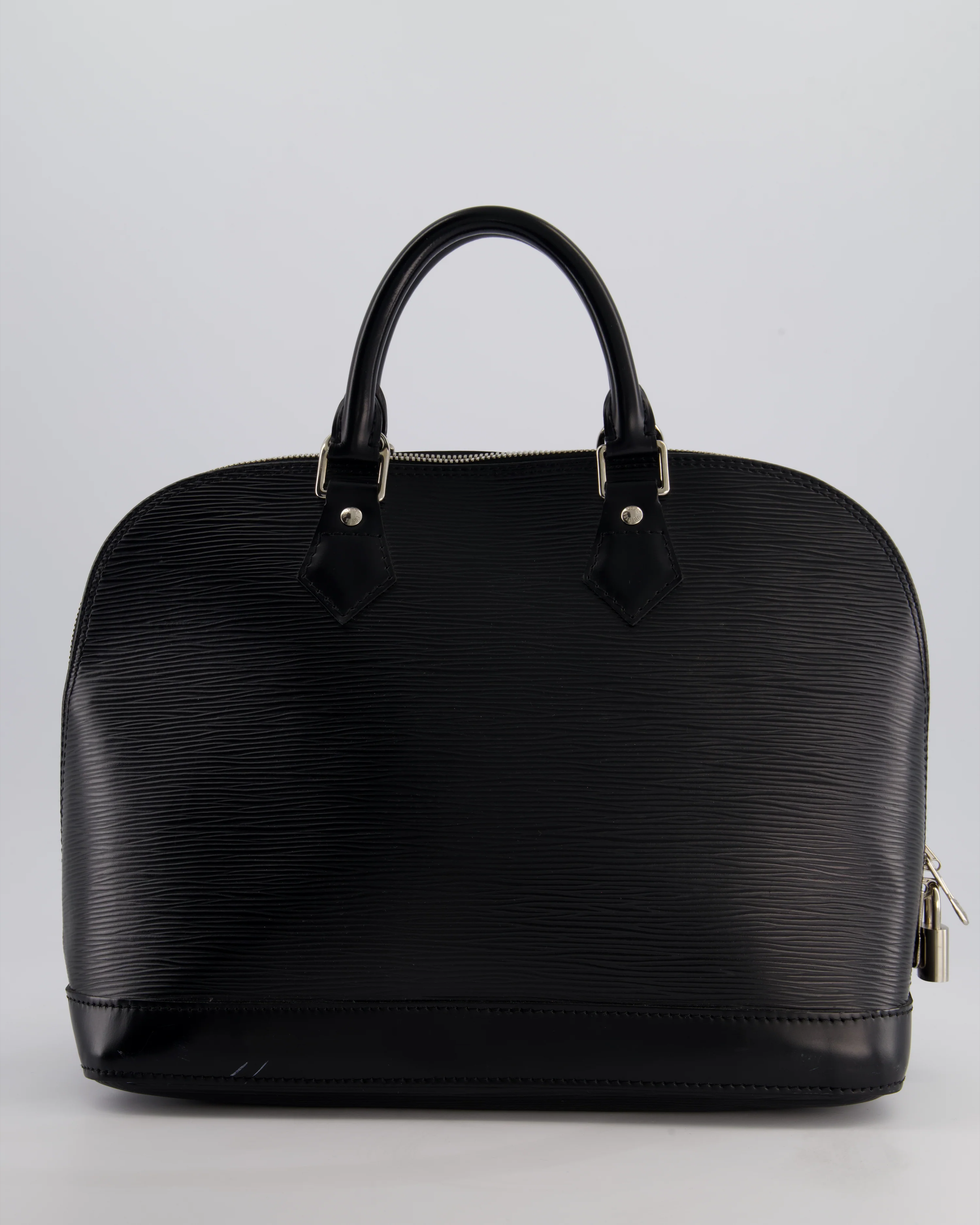 Louis Vuitton Alma PM Bag in Black Epi Leather with Silver Hardware - Image 7
