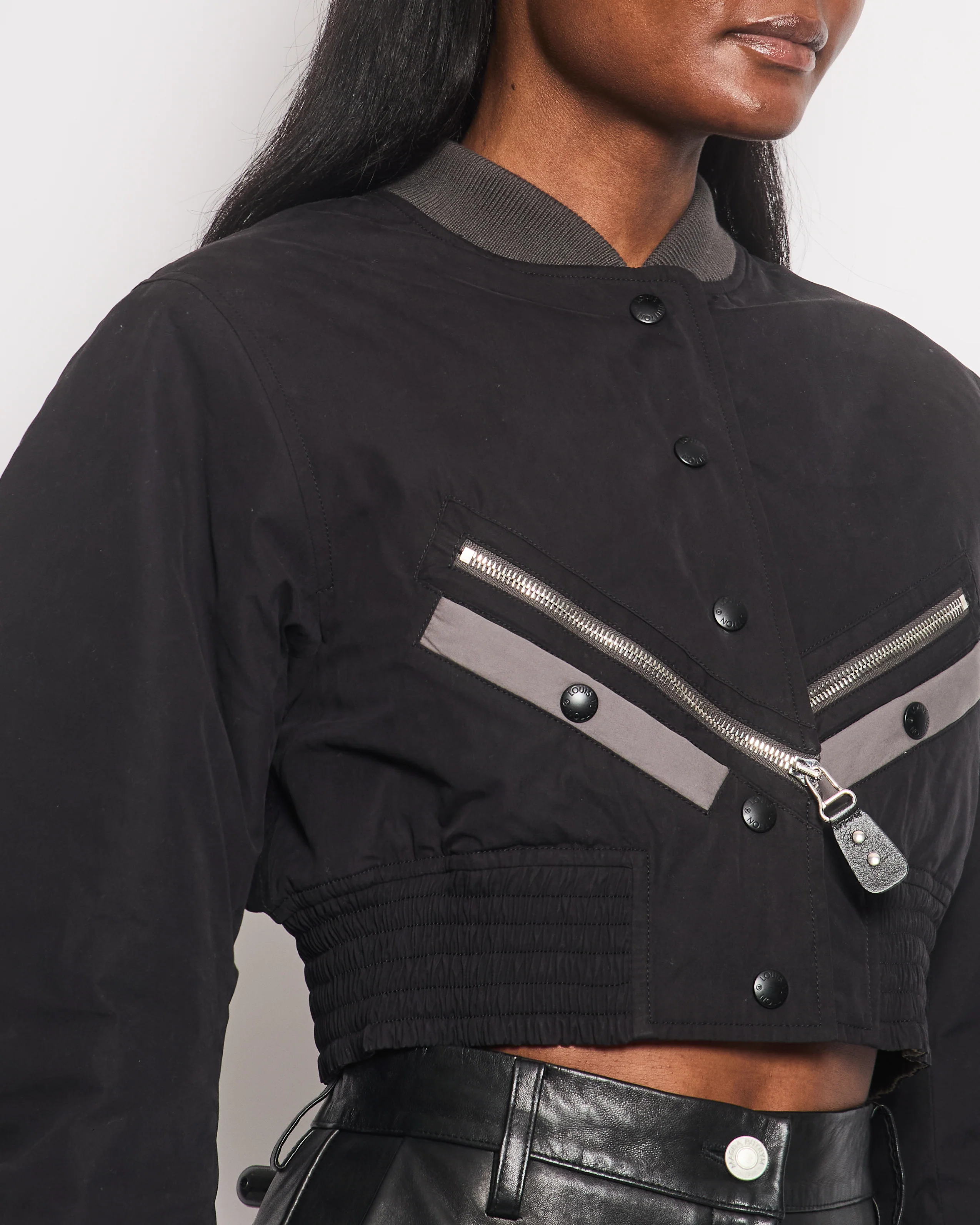 Louis Vuitton Black Cropped Utility Bomber Jacket Size FR 36 (UK 8) RRP £3,550 - Image 3