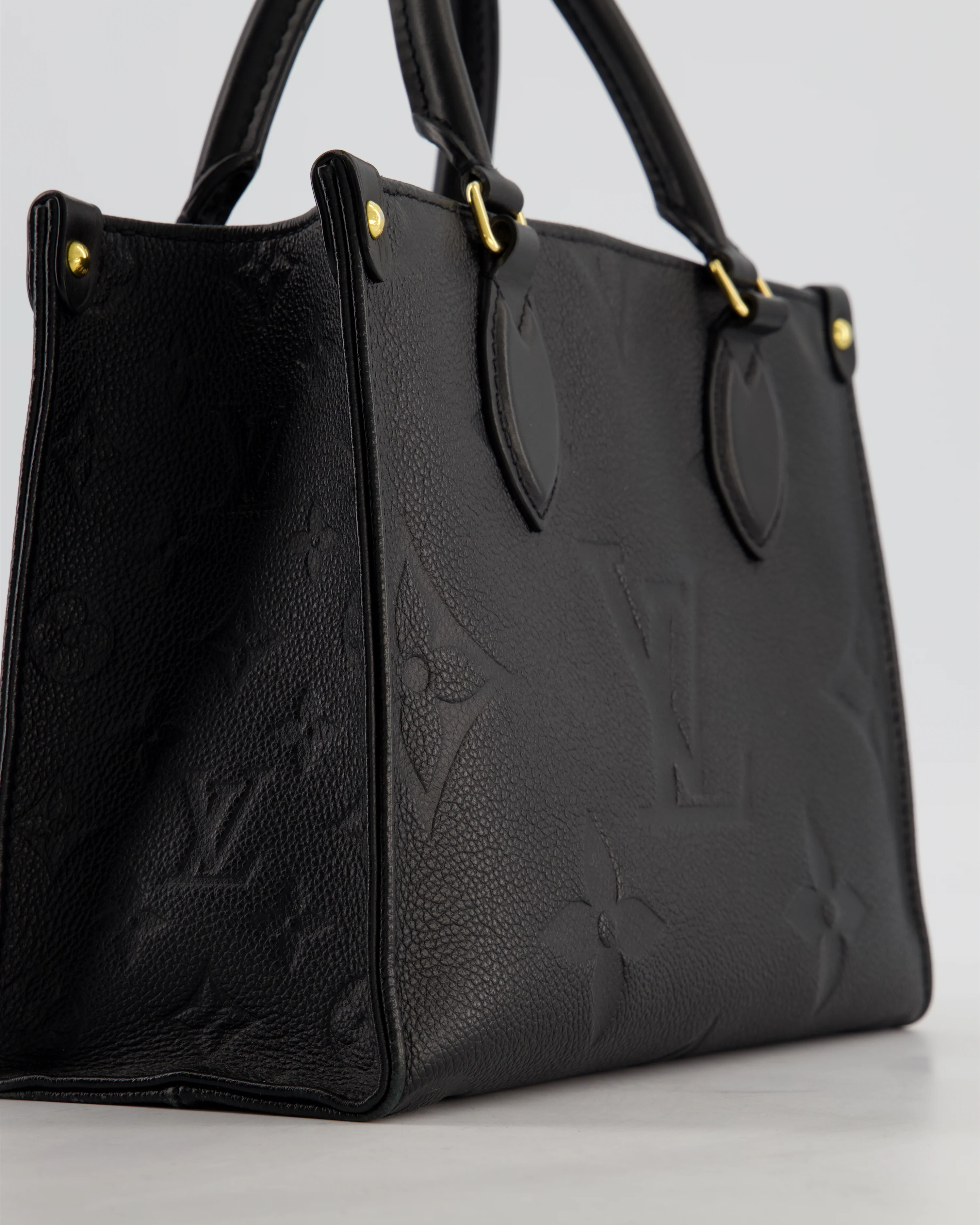 Louis Vuitton Black On the Go Small BB Tote in Empreinte Monogram Leather with Gold Hardware - Image 11