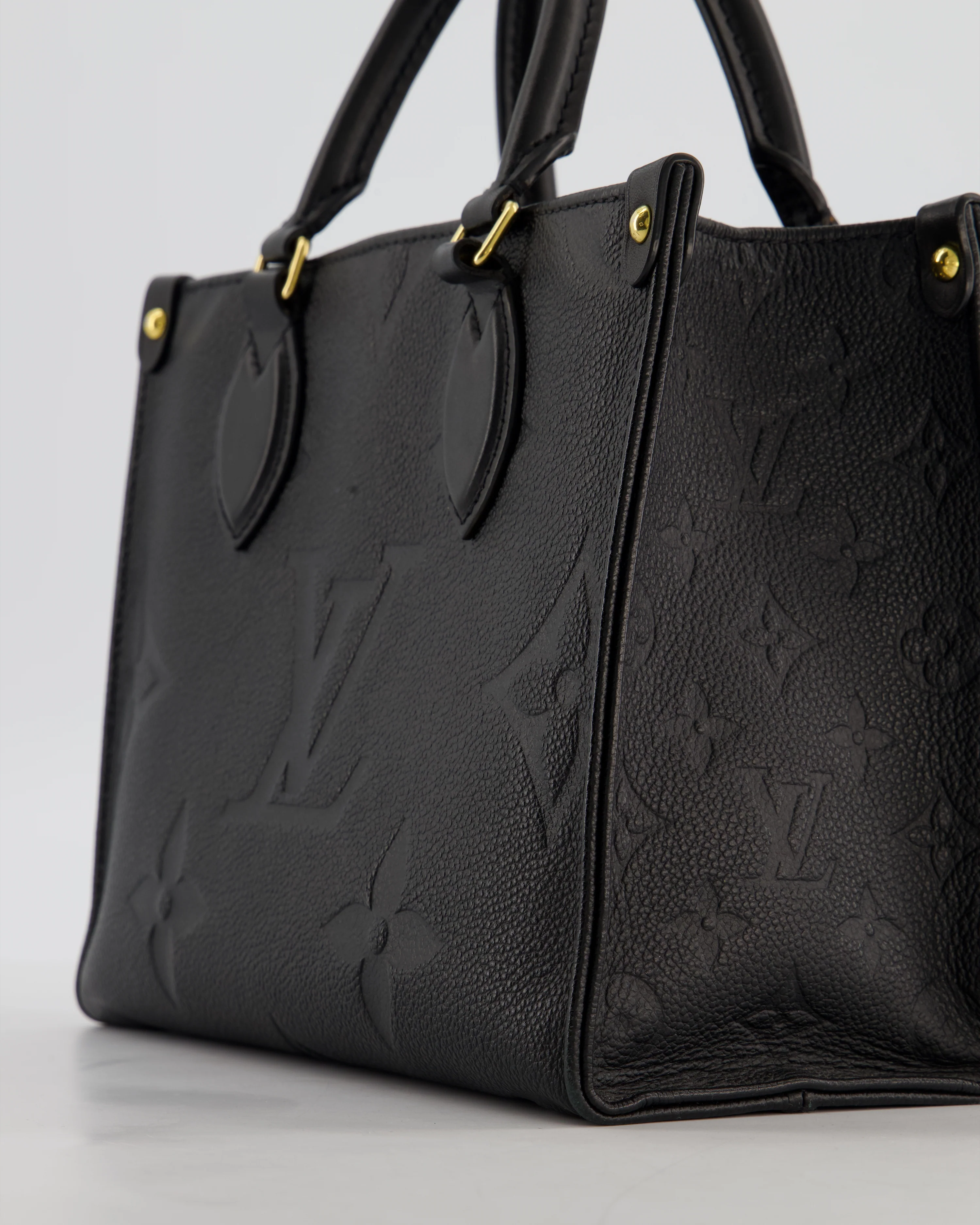 Louis Vuitton Black On the Go Small BB Tote in Empreinte Monogram Leather with Gold Hardware - Image 12
