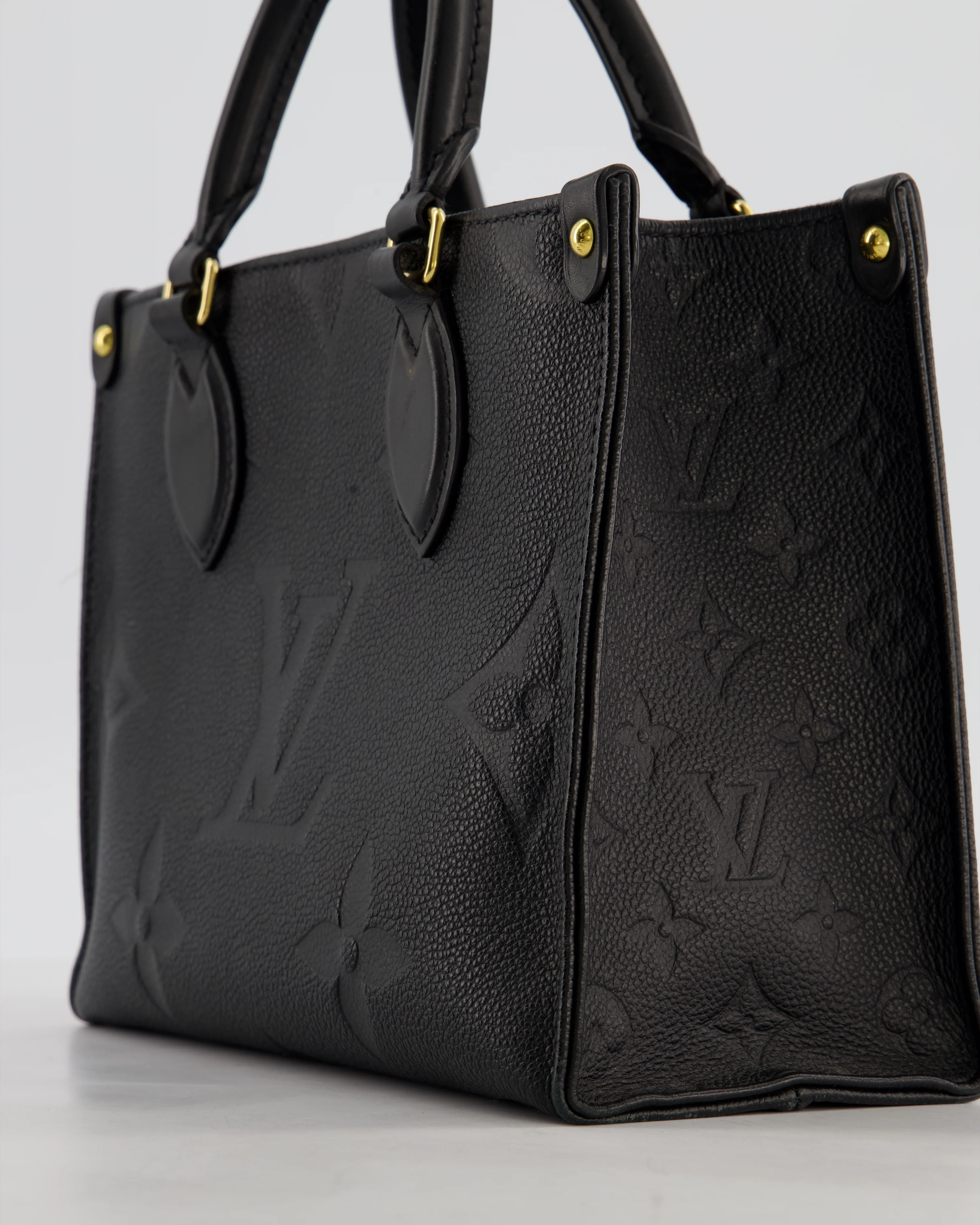 Louis Vuitton Black On the Go Small BB Tote in Empreinte Monogram Leather with Gold Hardware - Image 13
