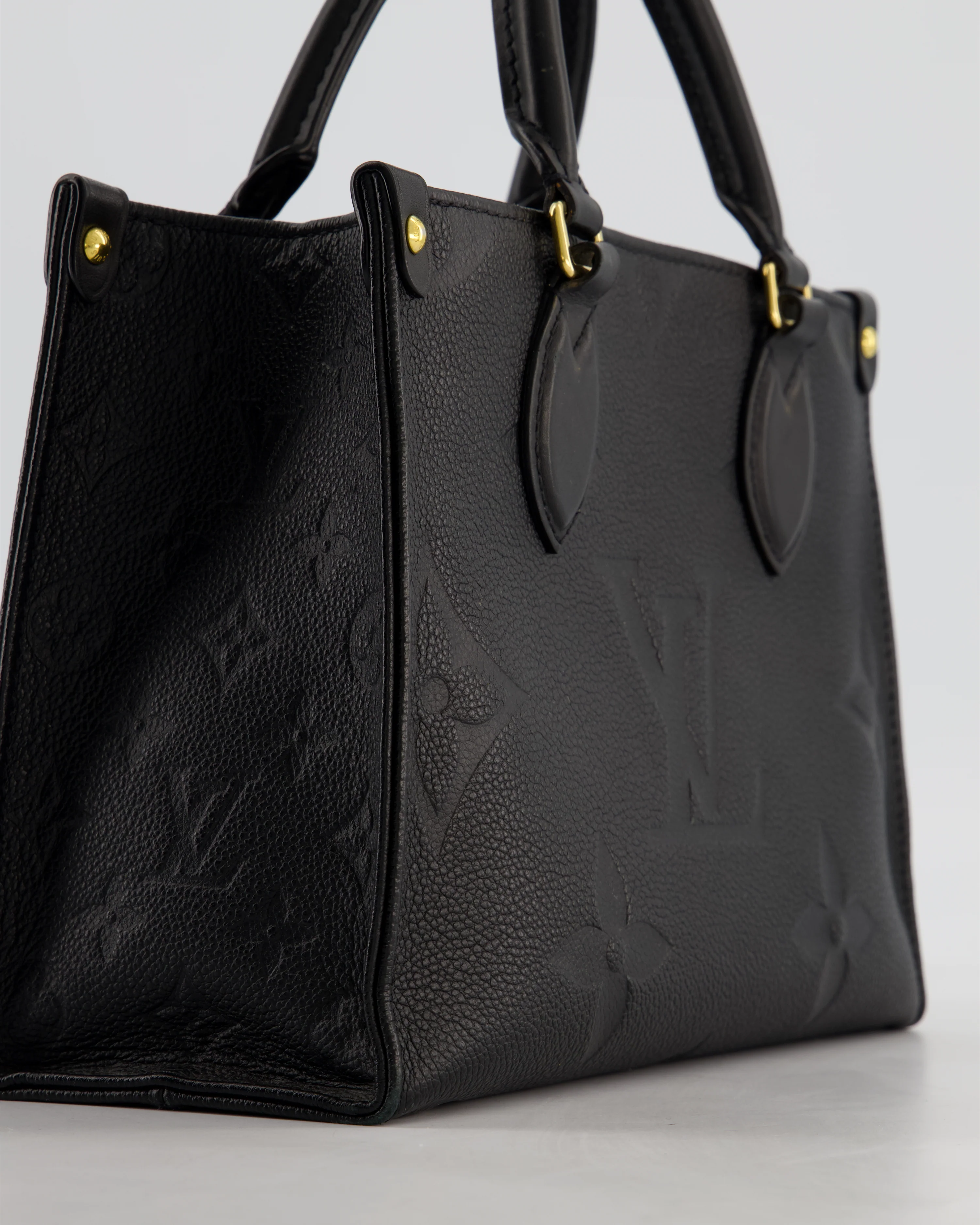 Louis Vuitton Black On the Go Small BB Tote in Empreinte Monogram Leather with Gold Hardware - Image 14