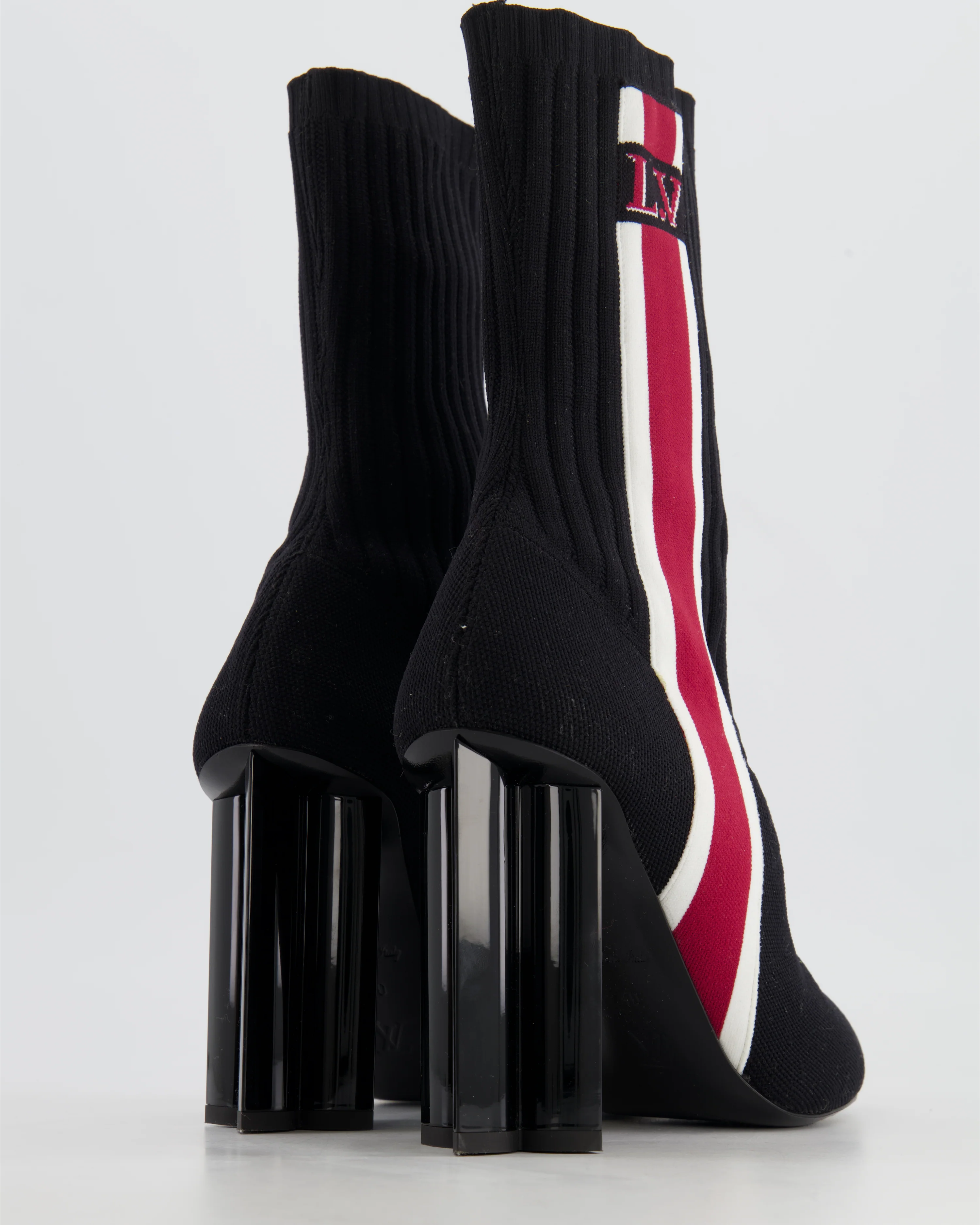 Louis Vuitton Black, Red and White Canvas Silhouette Ankle Boots Size EU 40 RRP £960 - Image 3