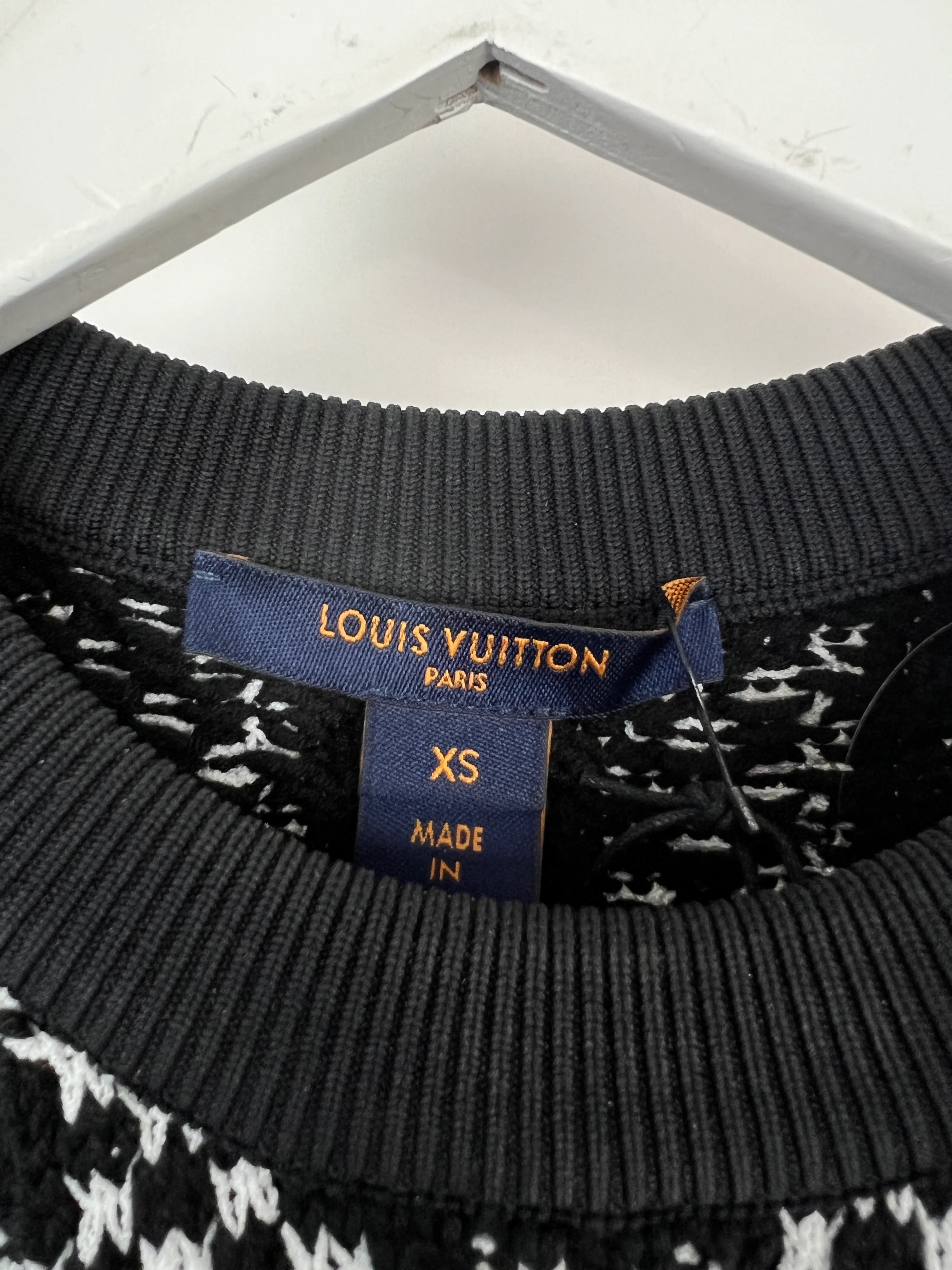 Louis Vuitton Black, White Graphic Knit Mini Dress Size XS (UK 6) RRP £1,720 - Image 15