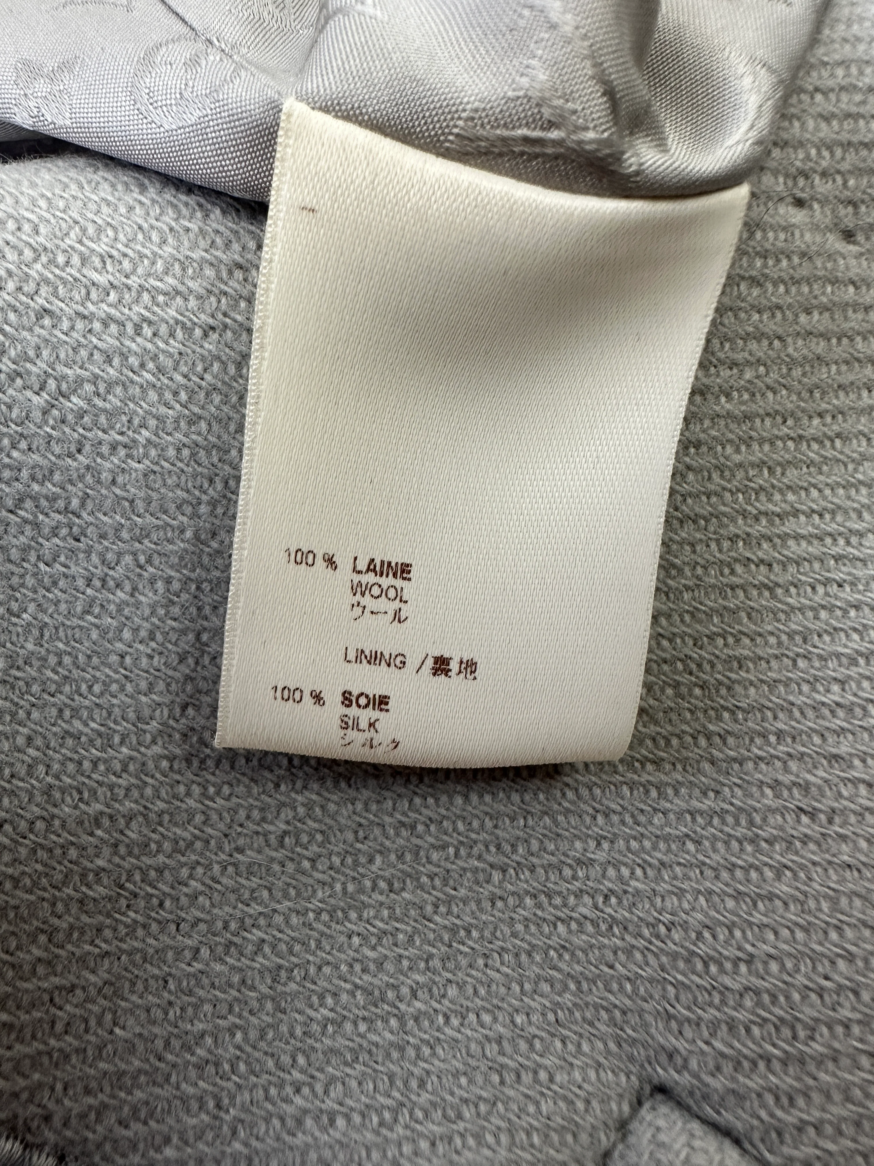 Louis Vuitton Blue Grey Long Sleeve Biker Jacket with Silver Zips Detail Size FR 40 (UK 12) - Image 12