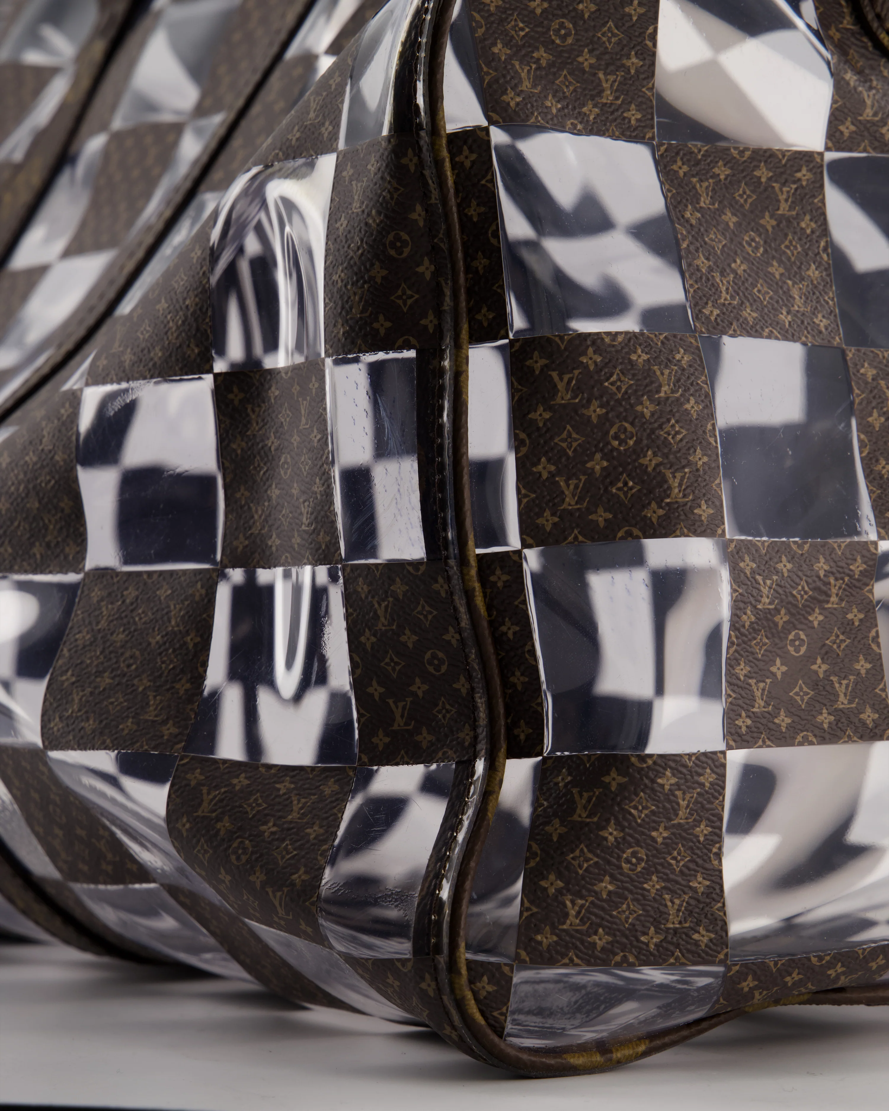 Louis Vuitton Brown Bandouliere Chessboard Keepall 50 in PVC & Monogram Coated Canvas with Matte Brown Hardware - Image 13