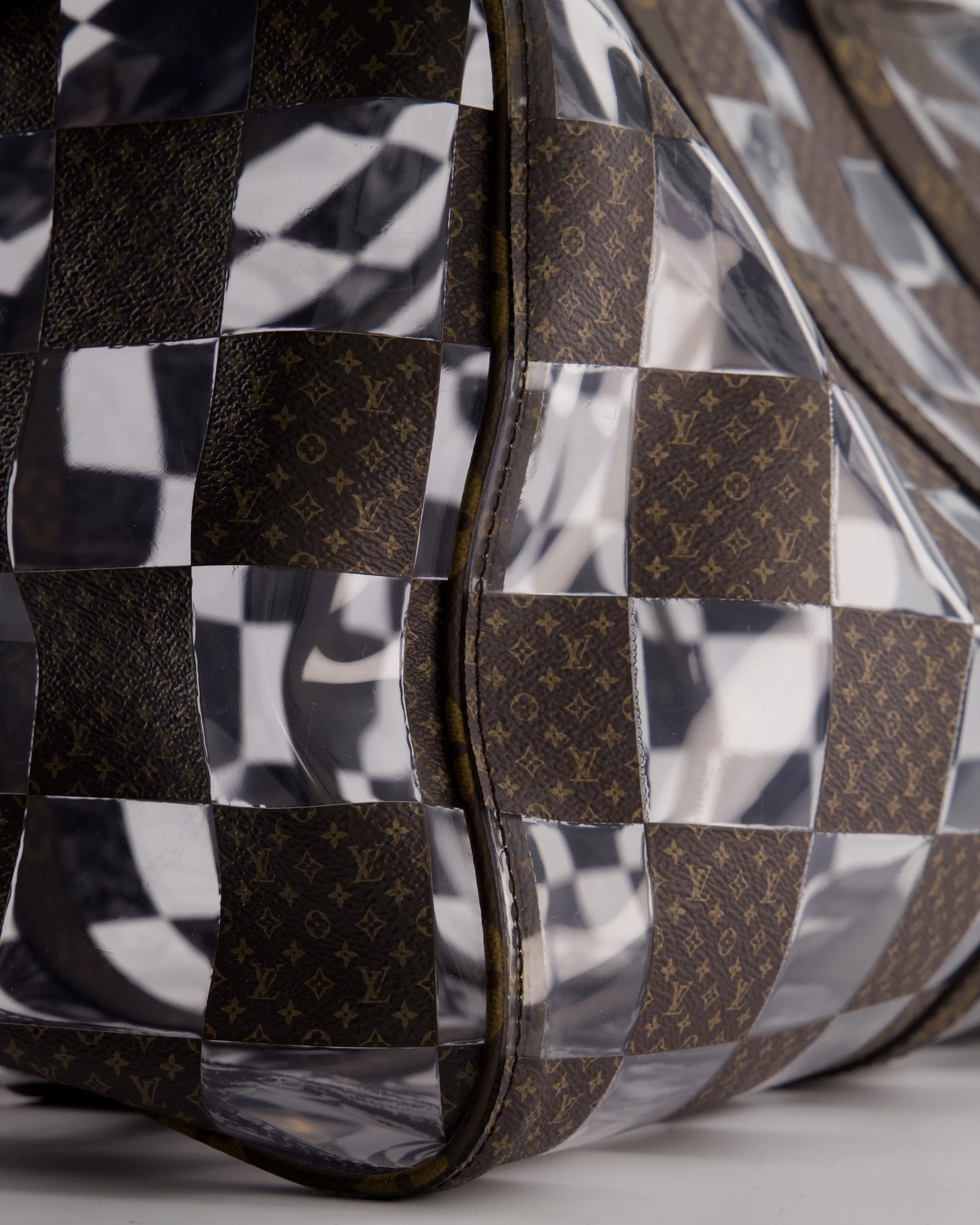 Louis Vuitton Brown Bandouliere Chessboard Keepall 50 in PVC & Monogram Coated Canvas with Matte Brown Hardware - Image 14