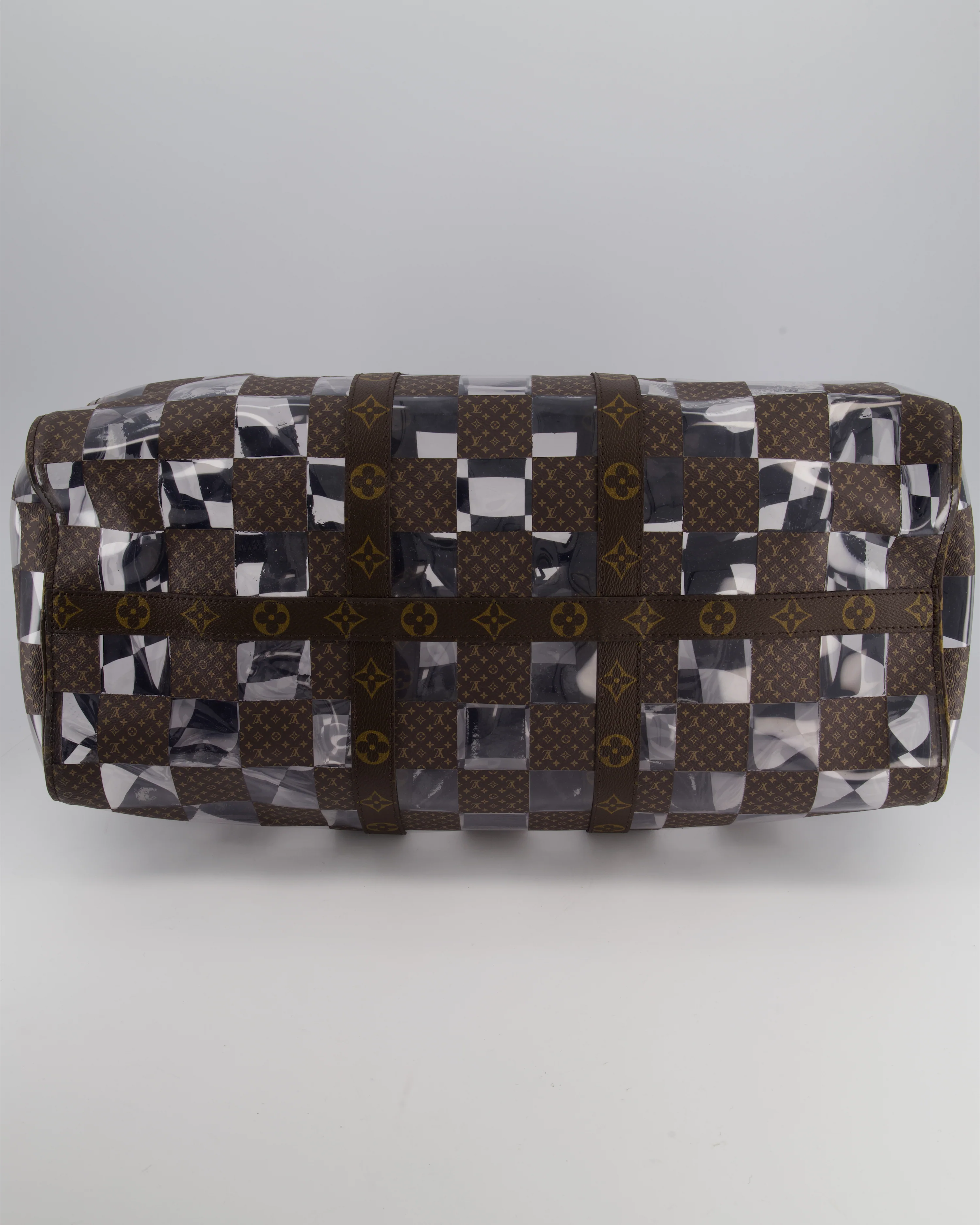 Louis Vuitton Brown Bandouliere Chessboard Keepall 50 in PVC & Monogram Coated Canvas with Matte Brown Hardware - Image 18