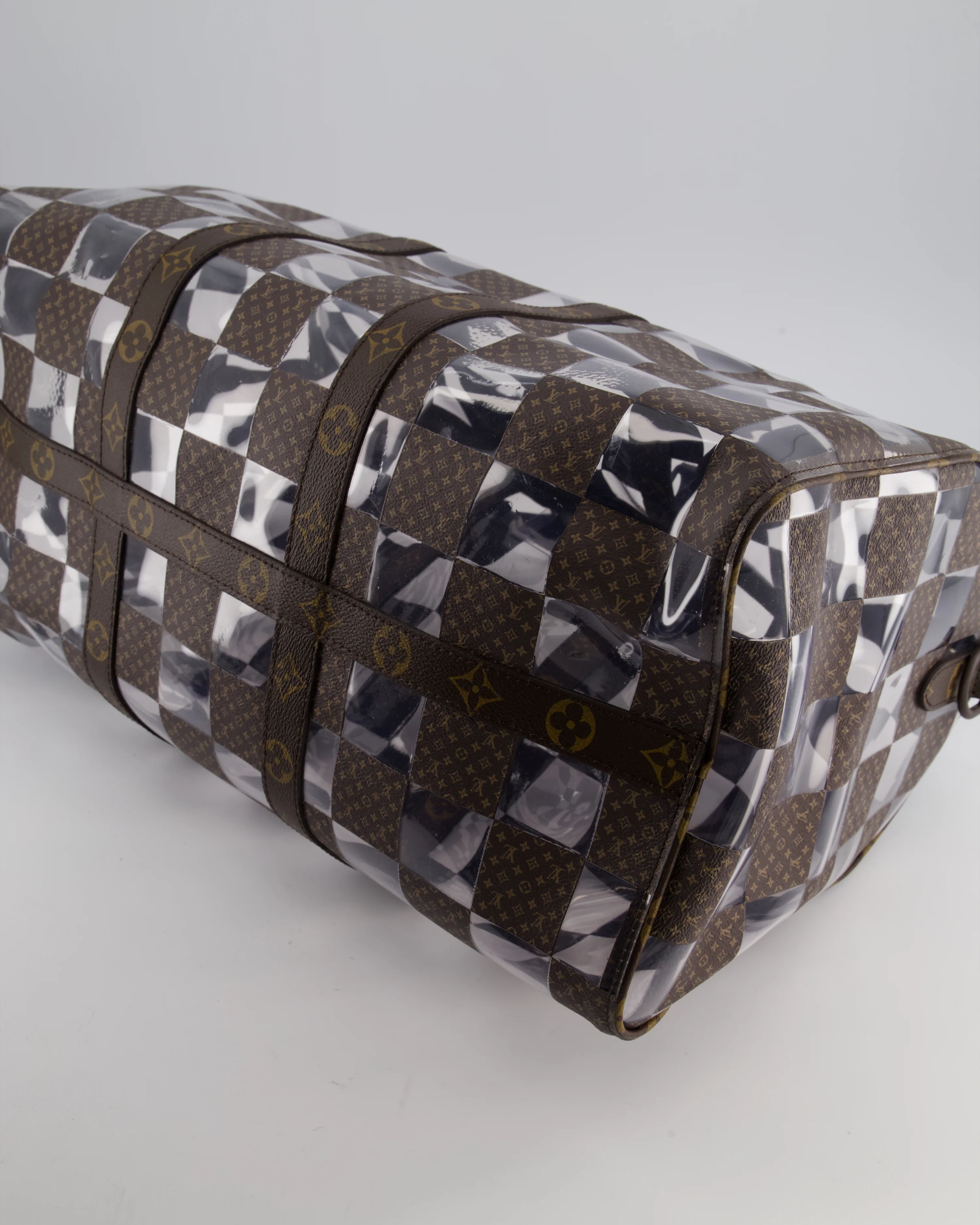 Louis Vuitton Brown Bandouliere Chessboard Keepall 50 in PVC & Monogram Coated Canvas with Matte Brown Hardware - Image 19