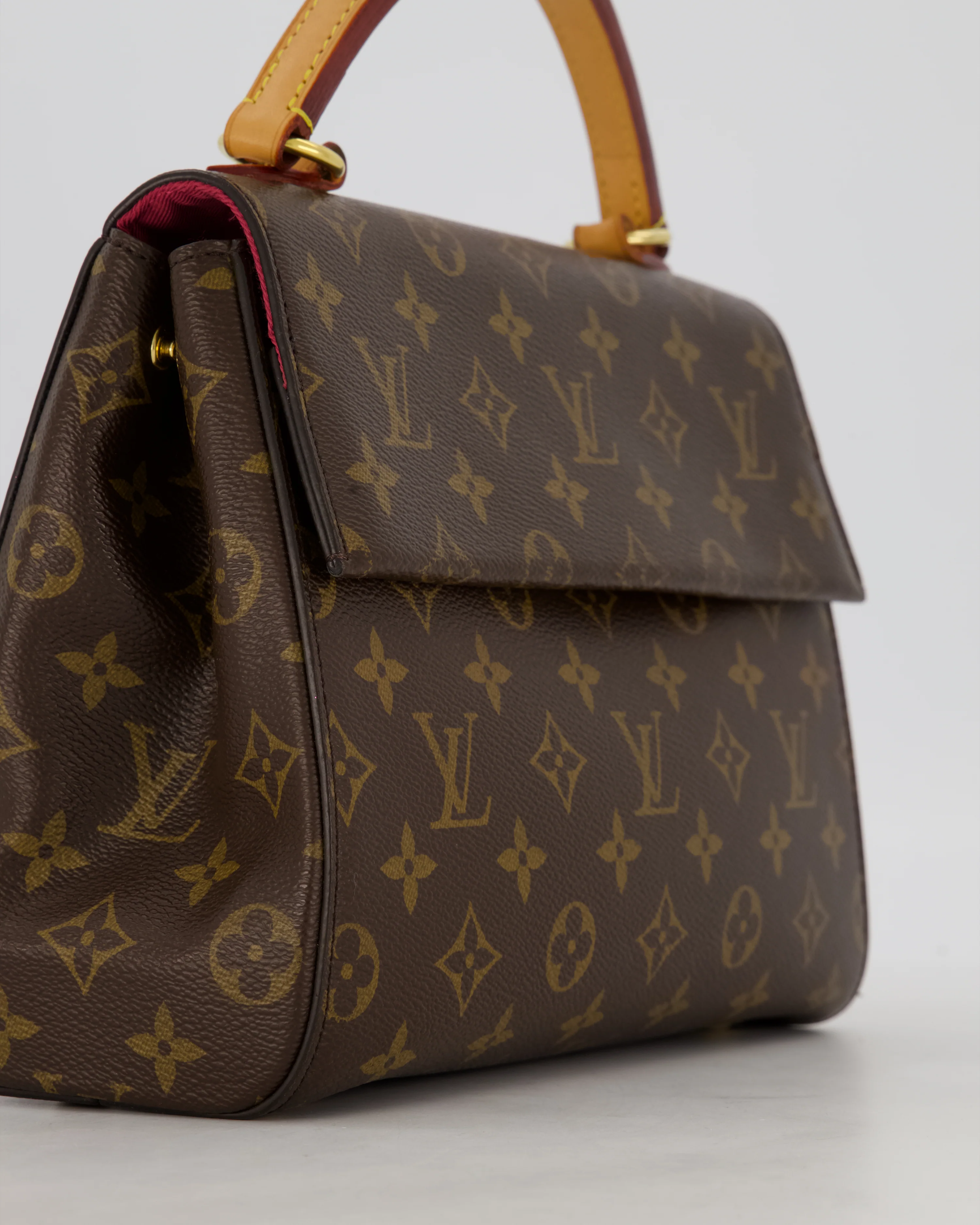 Louis Vuitton Brown Cluny BB Bag in Monogram Coated Canvas & Vacchetta Leather with Gold Hardware - Image 11