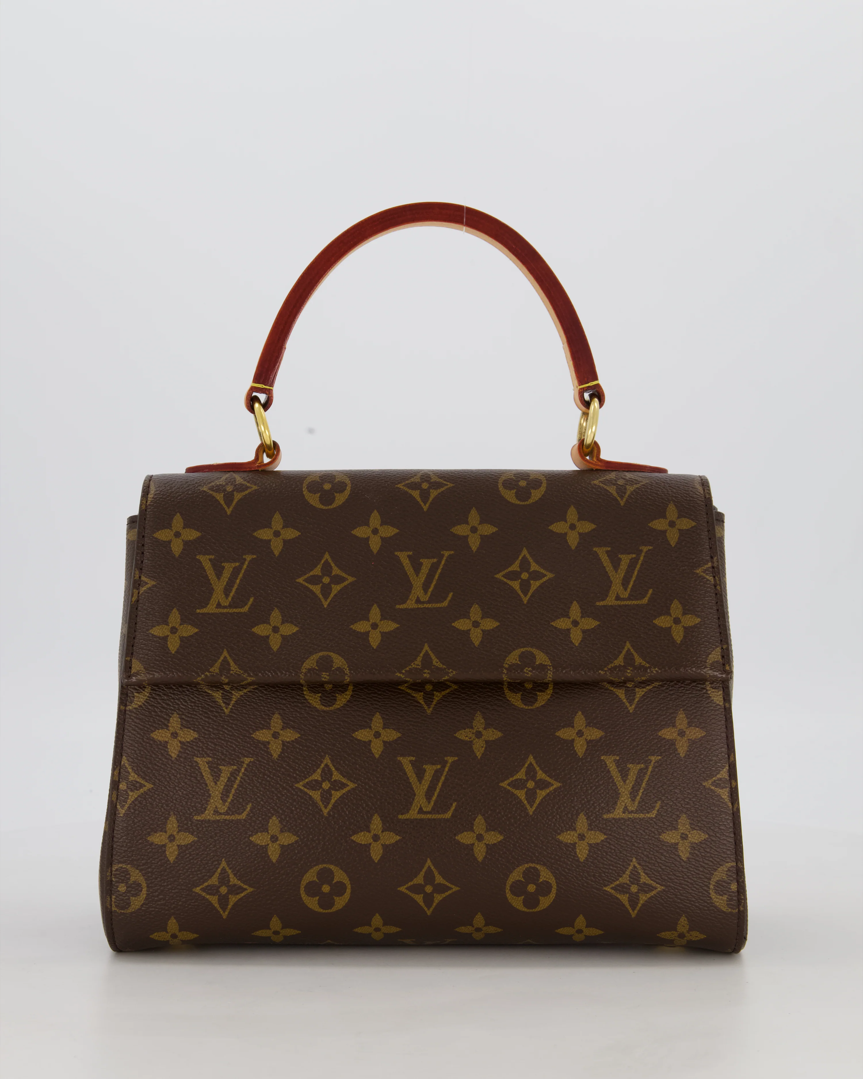 Louis Vuitton Brown Cluny BB Bag in Monogram Coated Canvas & Vacchetta Leather with Gold Hardware - Image 2