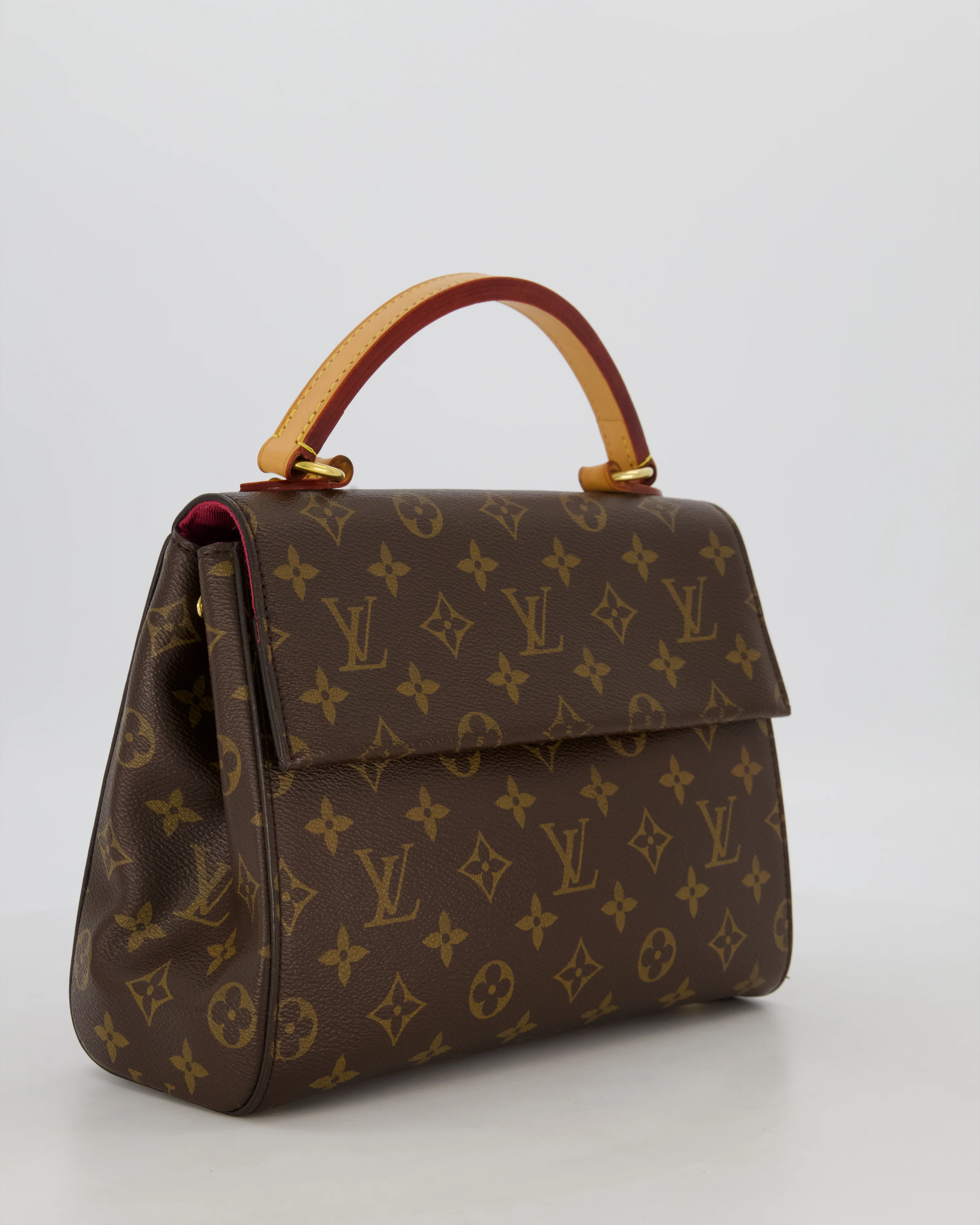 Louis Vuitton Brown Cluny BB Bag in Monogram Coated Canvas & Vacchetta Leather with Gold Hardware - Image 4