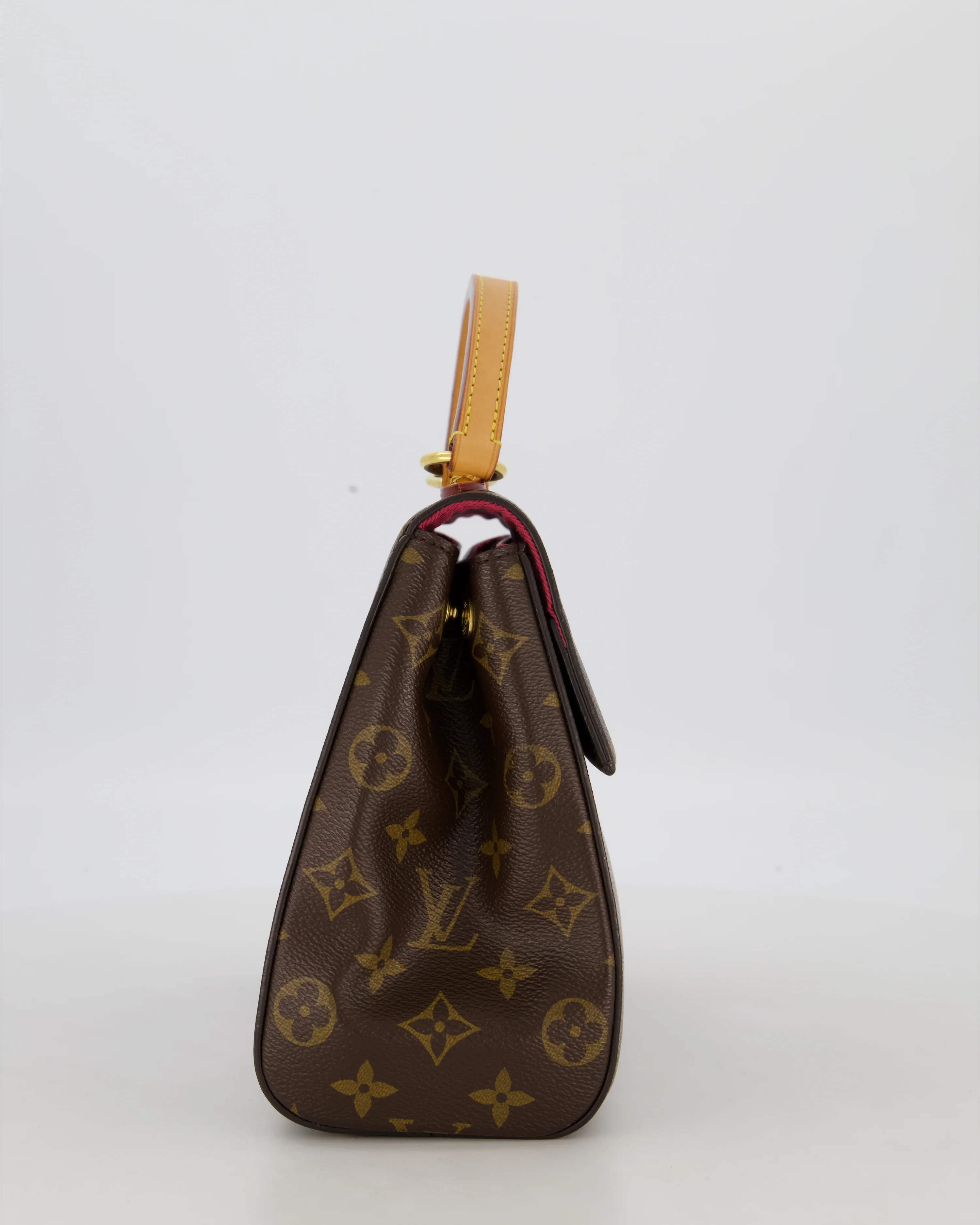 Louis Vuitton Brown Cluny BB Bag in Monogram Coated Canvas & Vacchetta Leather with Gold Hardware - Image 5