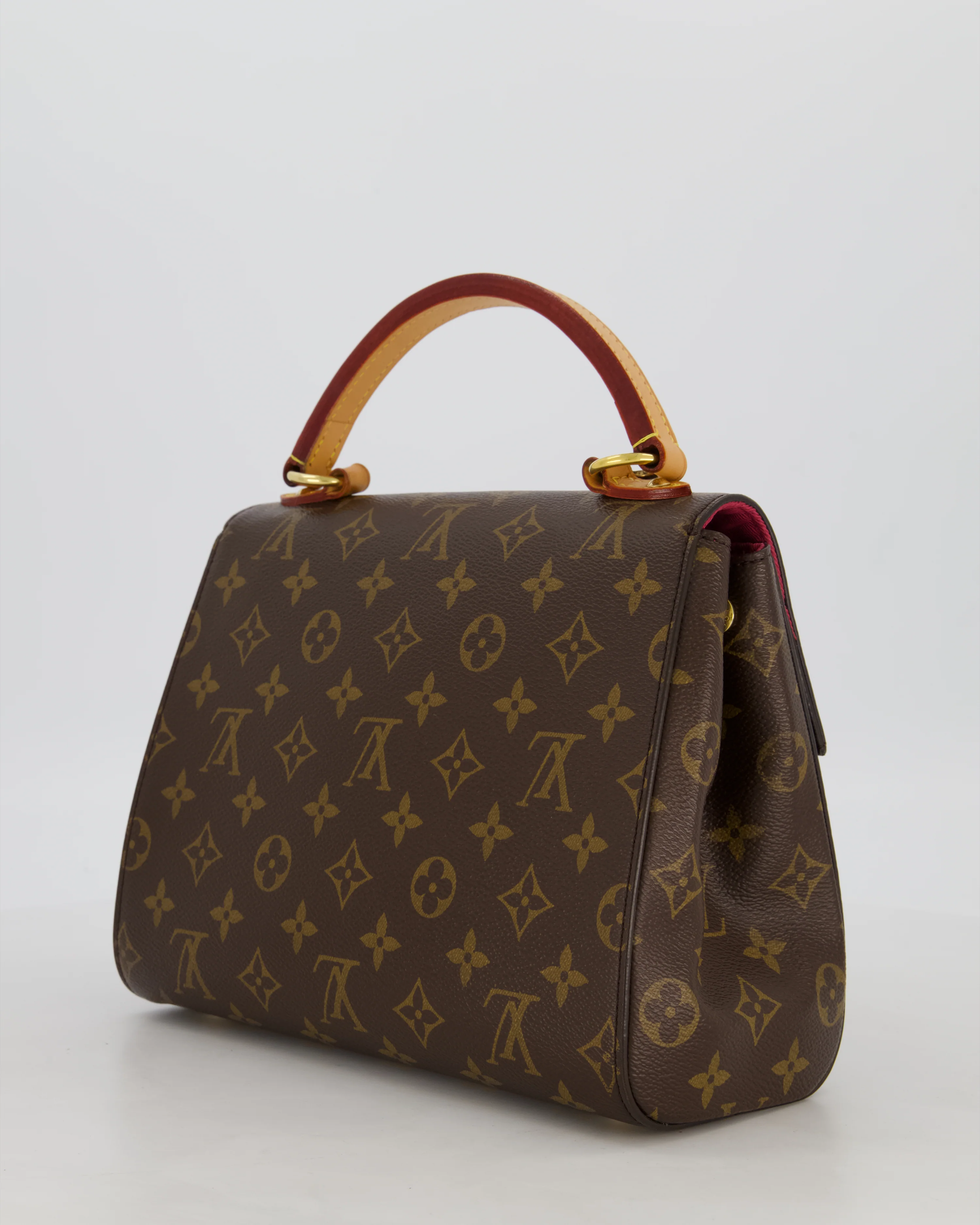 Louis Vuitton Brown Cluny BB Bag in Monogram Coated Canvas & Vacchetta Leather with Gold Hardware - Image 6
