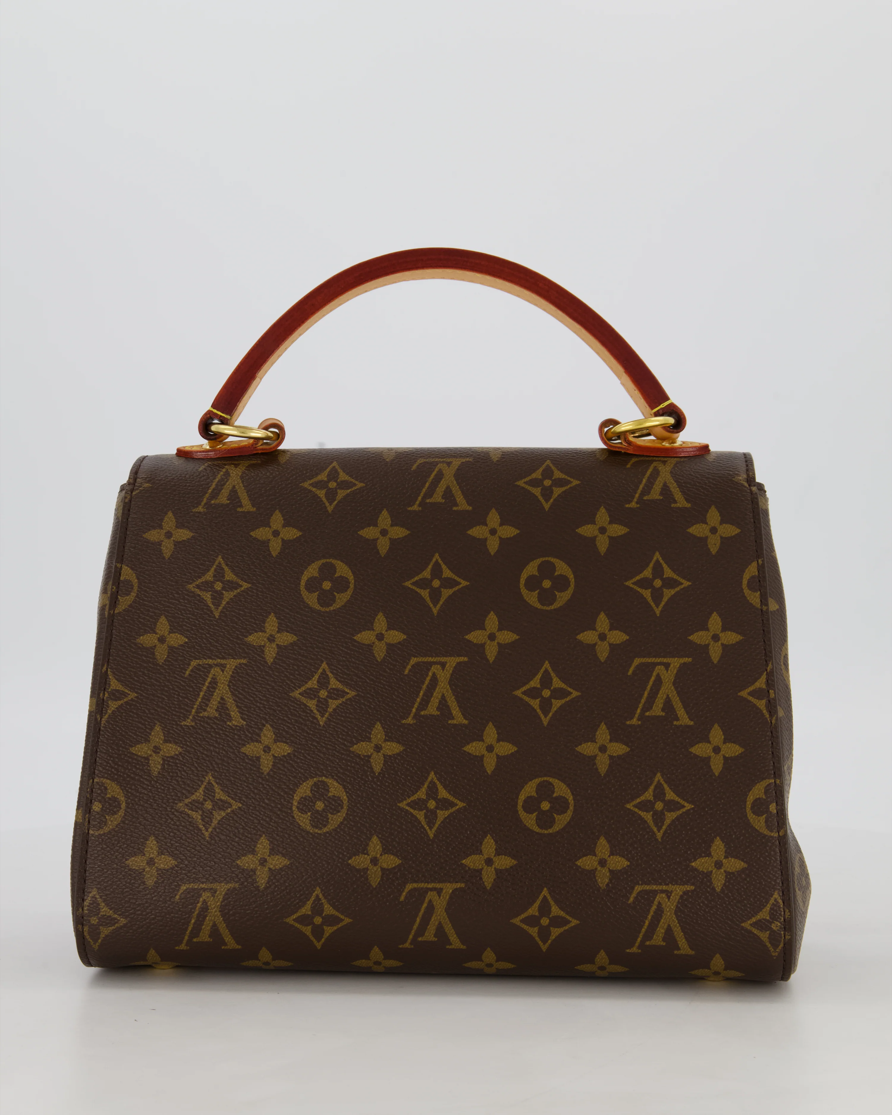 Louis Vuitton Brown Cluny BB Bag in Monogram Coated Canvas & Vacchetta Leather with Gold Hardware - Image 7
