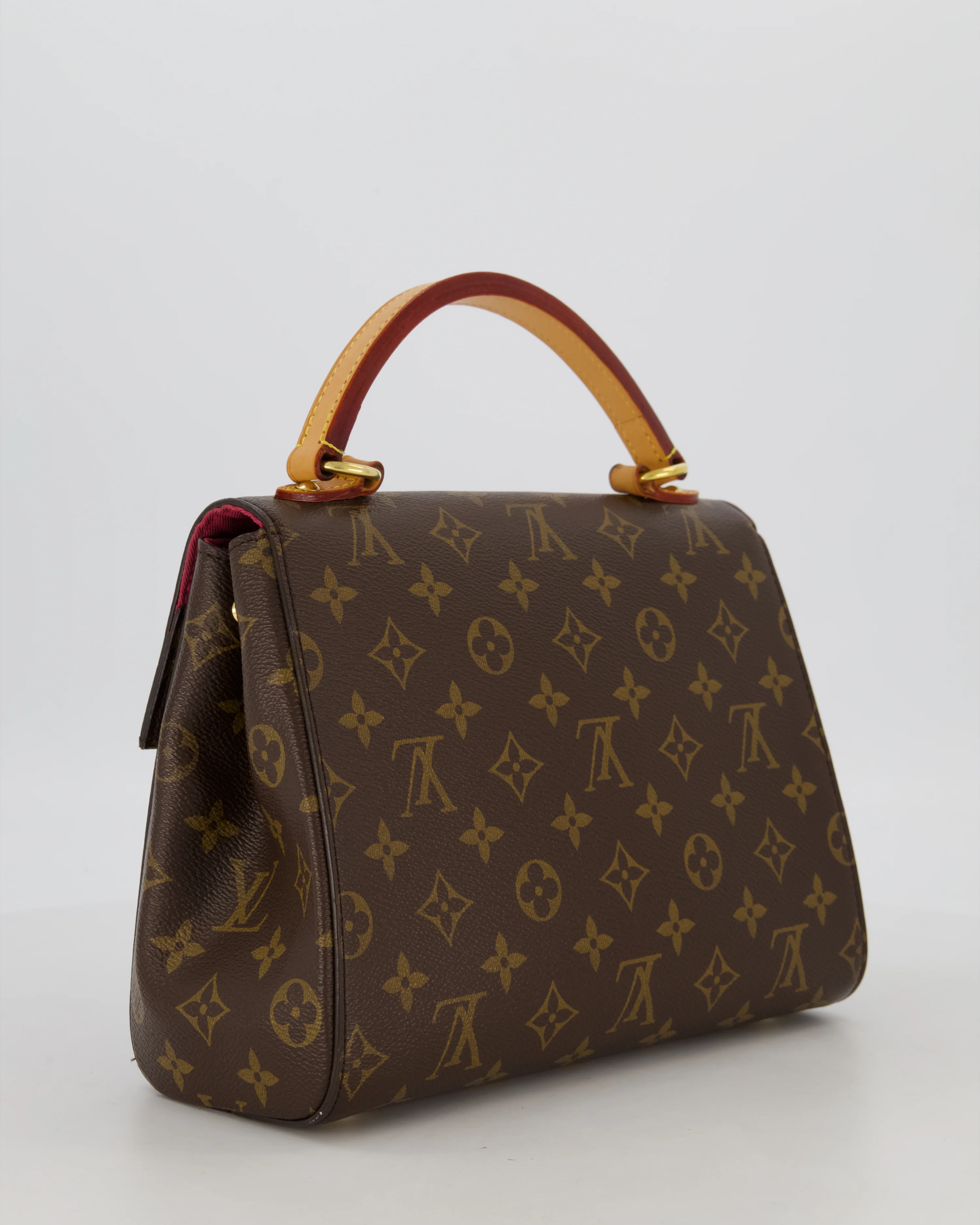 Louis Vuitton Brown Cluny BB Bag in Monogram Coated Canvas & Vacchetta Leather with Gold Hardware - Image 8