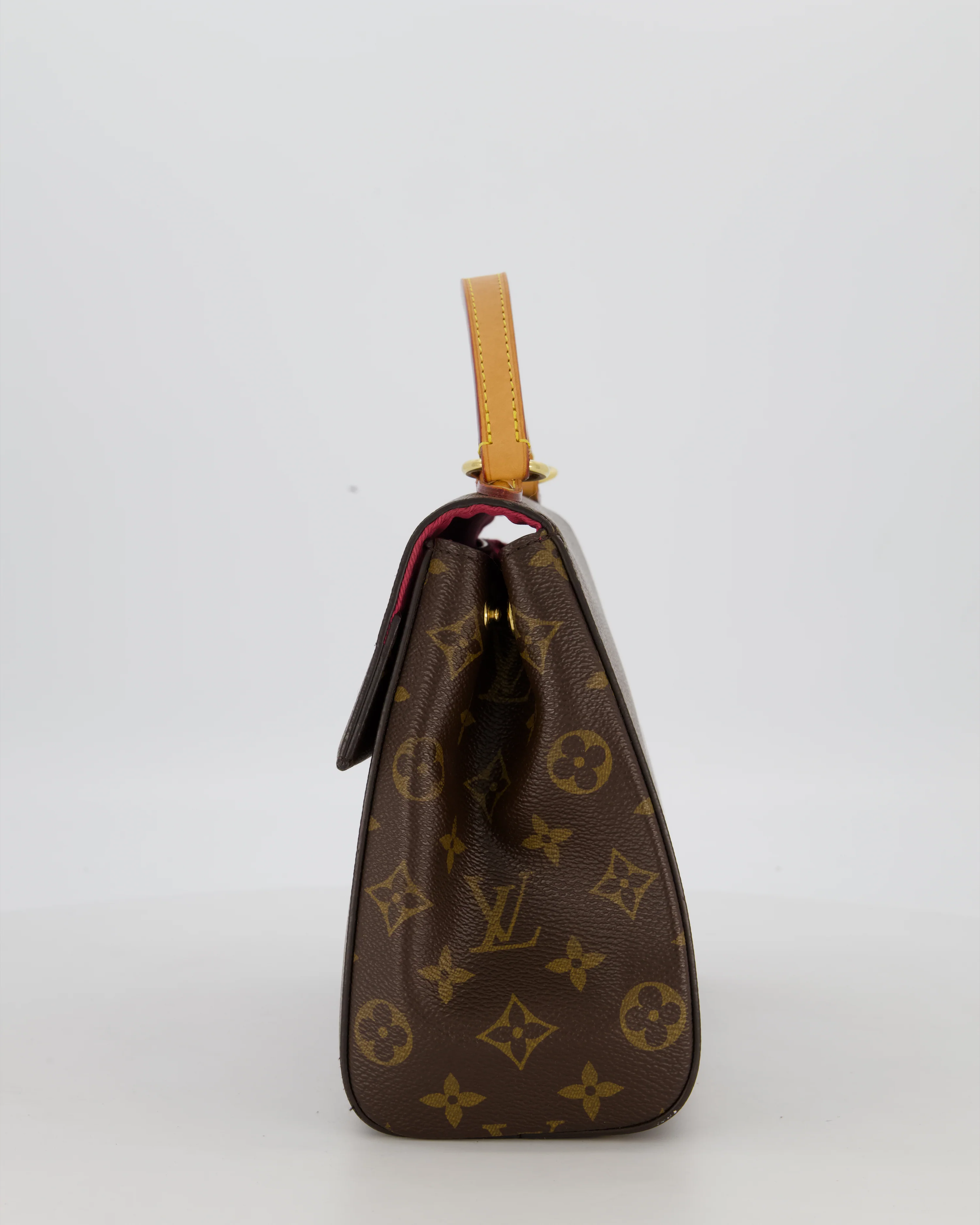 Louis Vuitton Brown Cluny BB Bag in Monogram Coated Canvas & Vacchetta Leather with Gold Hardware - Image 9