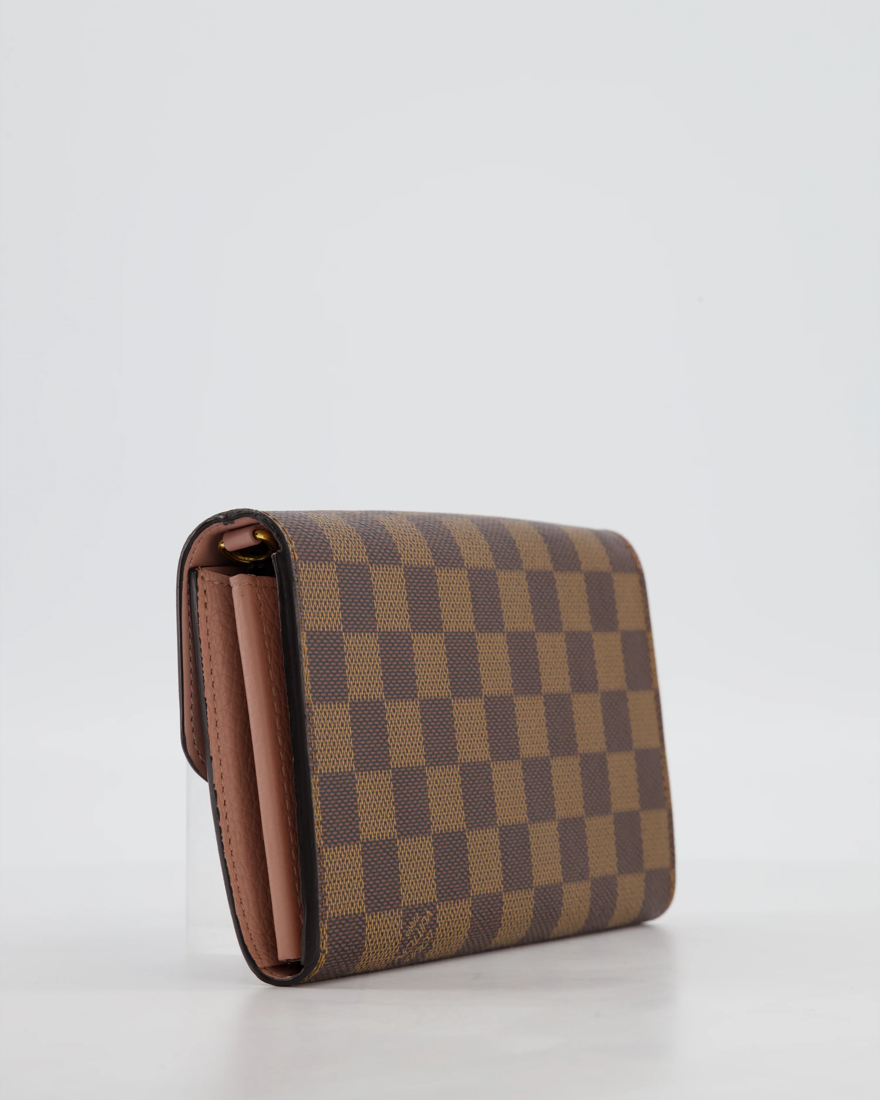 Louis Vuitton Brown Croisette Wallet on Chain in Damier Ebene Canvas with Gold Hardware - Image 10