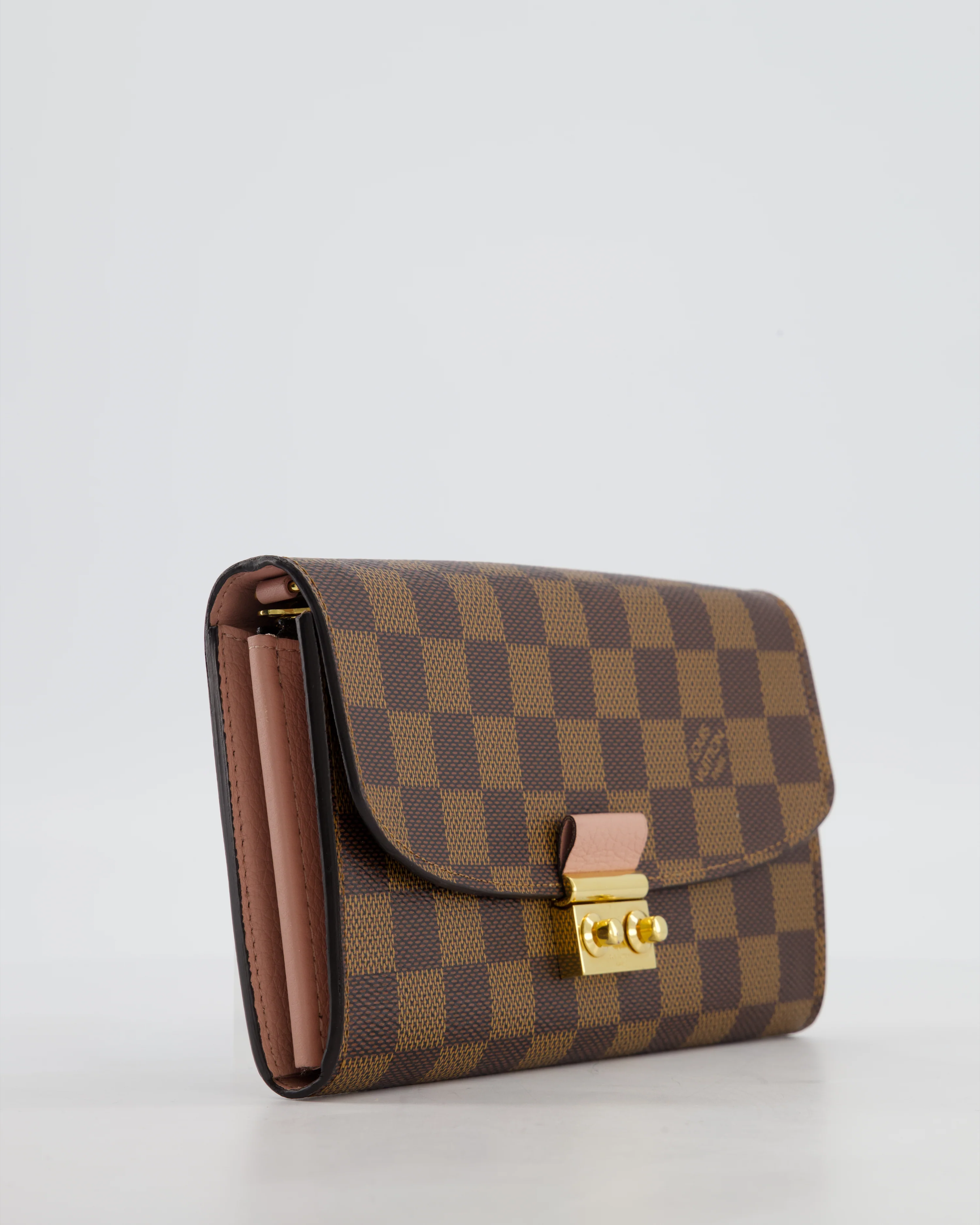 Louis Vuitton Brown Croisette Wallet on Chain in Damier Ebene Canvas with Gold Hardware - Image 13