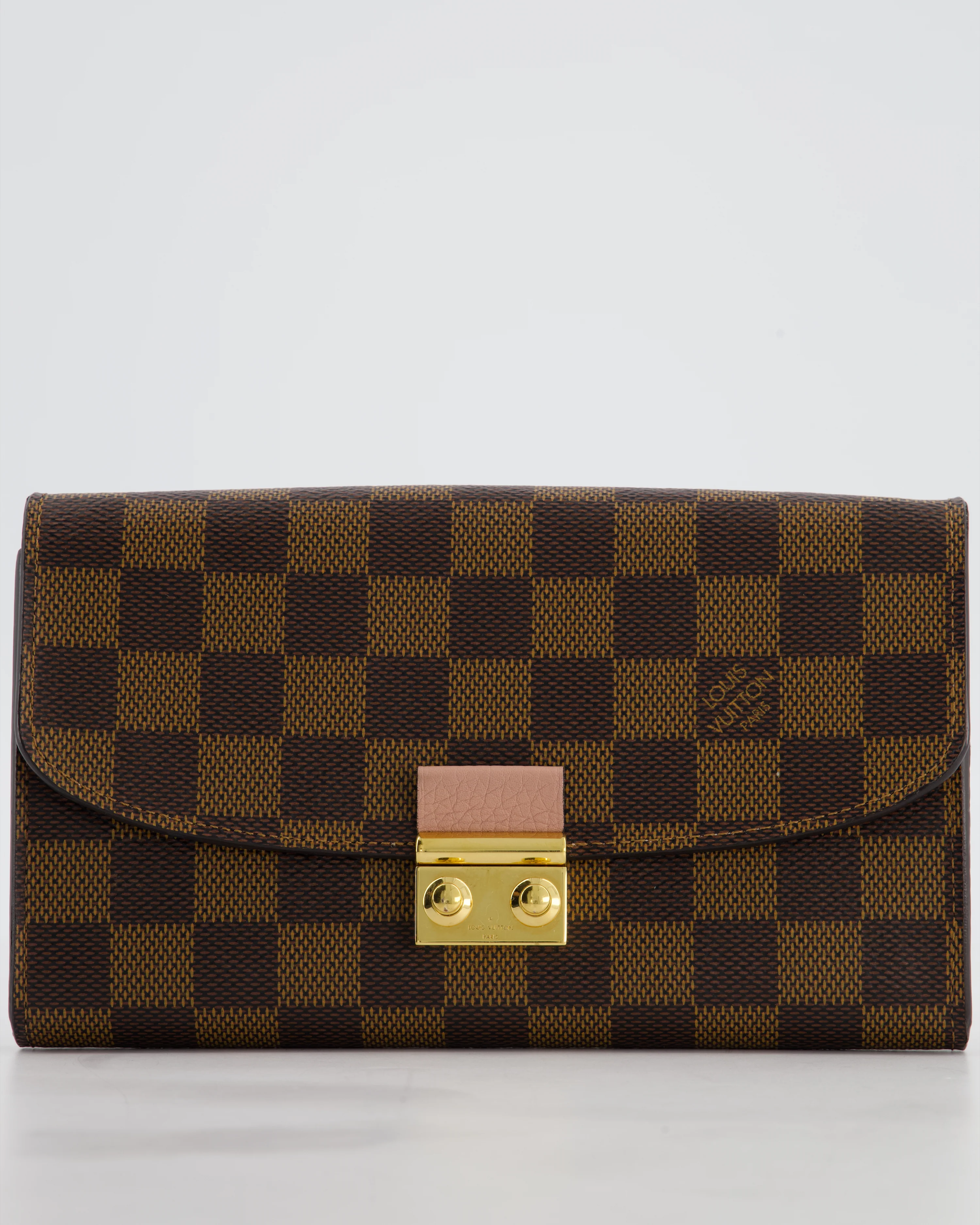 Louis Vuitton Brown Croisette Wallet on Chain in Damier Ebene Canvas with Gold Hardware - Image 14