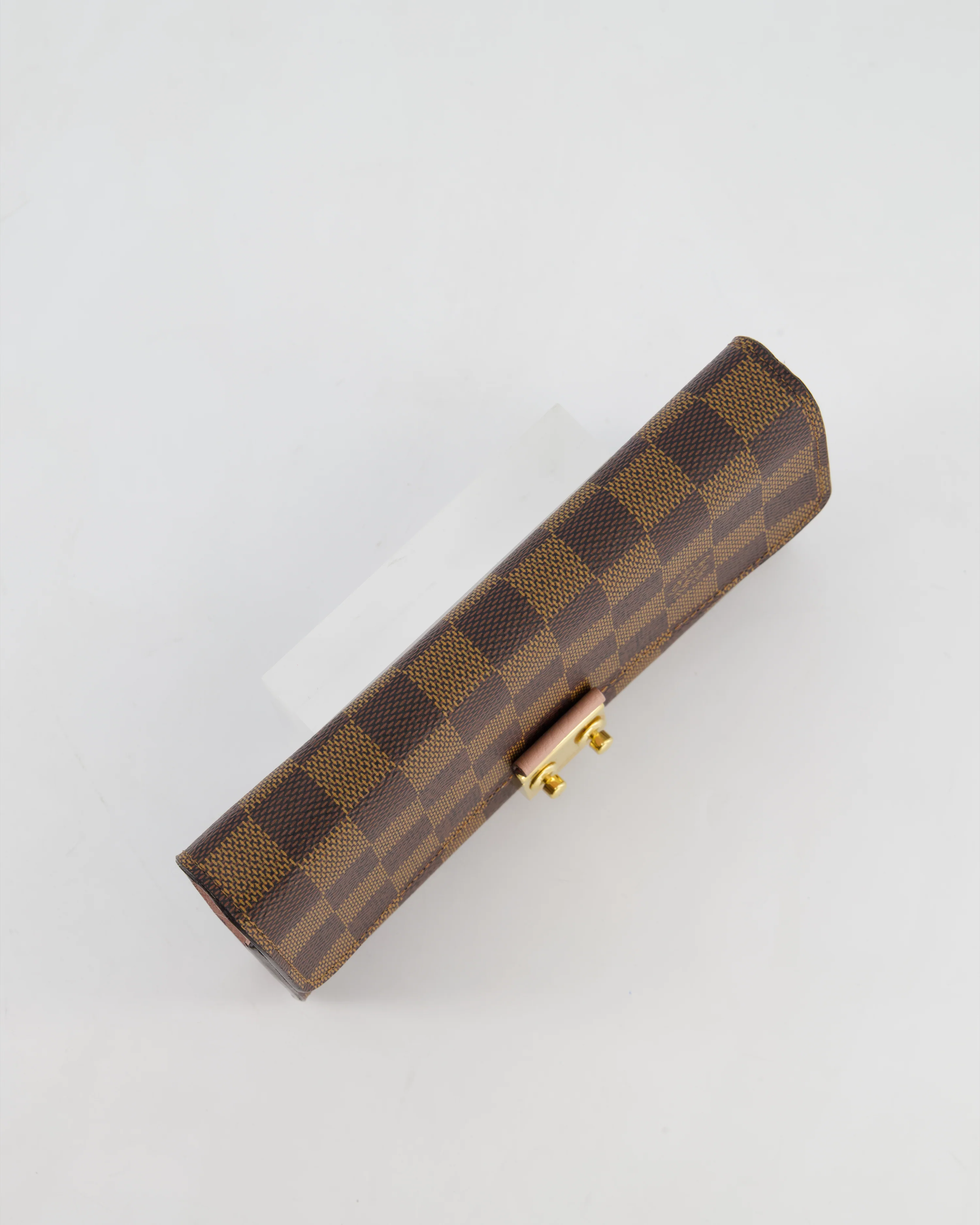 Louis Vuitton Brown Croisette Wallet on Chain in Damier Ebene Canvas with Gold Hardware - Image 16
