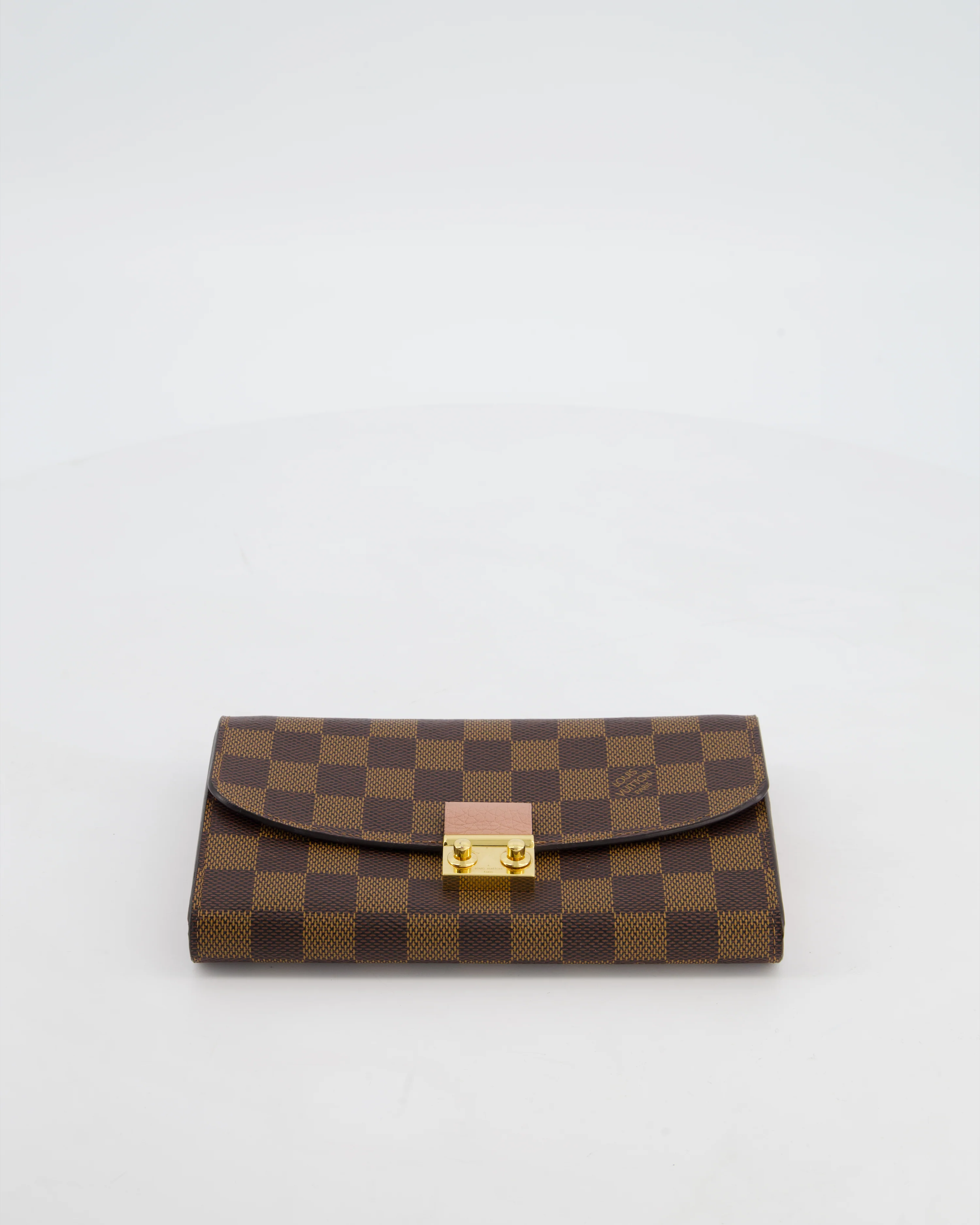 Louis Vuitton Brown Croisette Wallet on Chain in Damier Ebene Canvas with Gold Hardware - Image 17